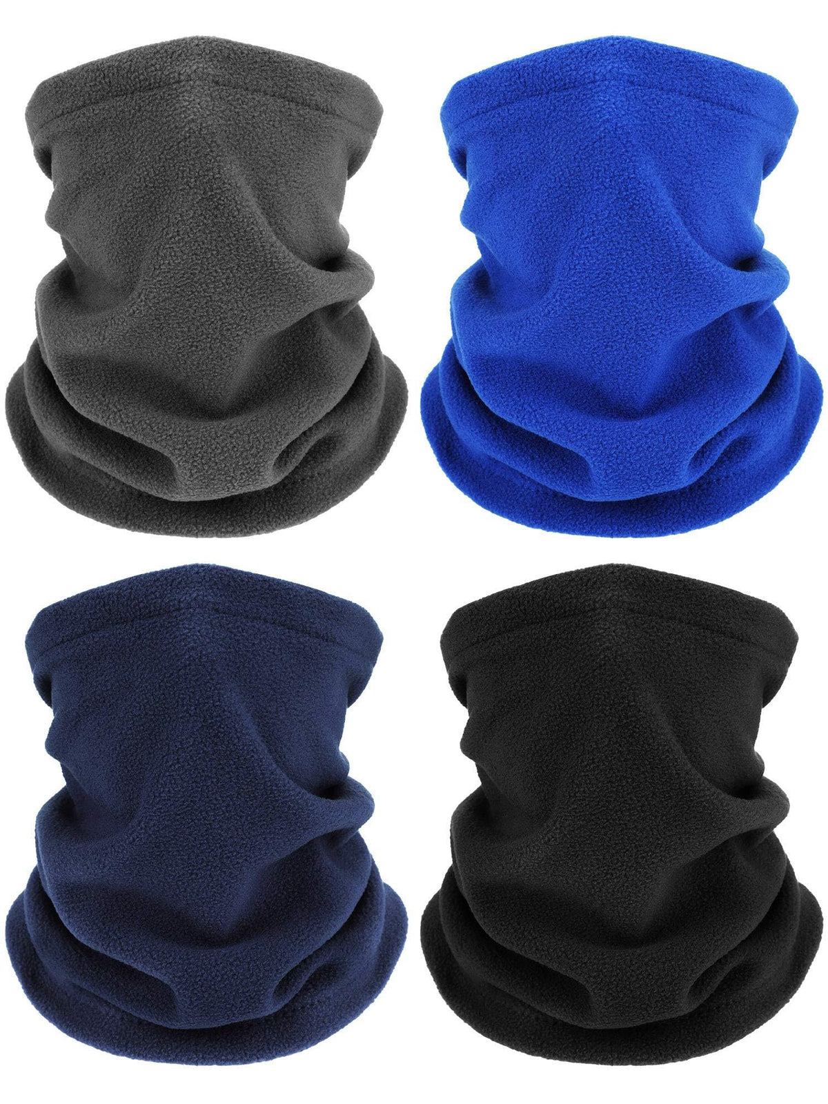 KASTWAVE 4 Pieces Winter Neck Warmers Fleece Gaiter Windproof Face Covering