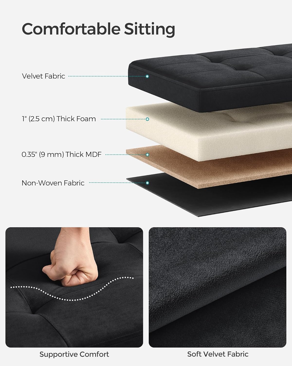 SONGMICS Storage Bench LSF277B01
