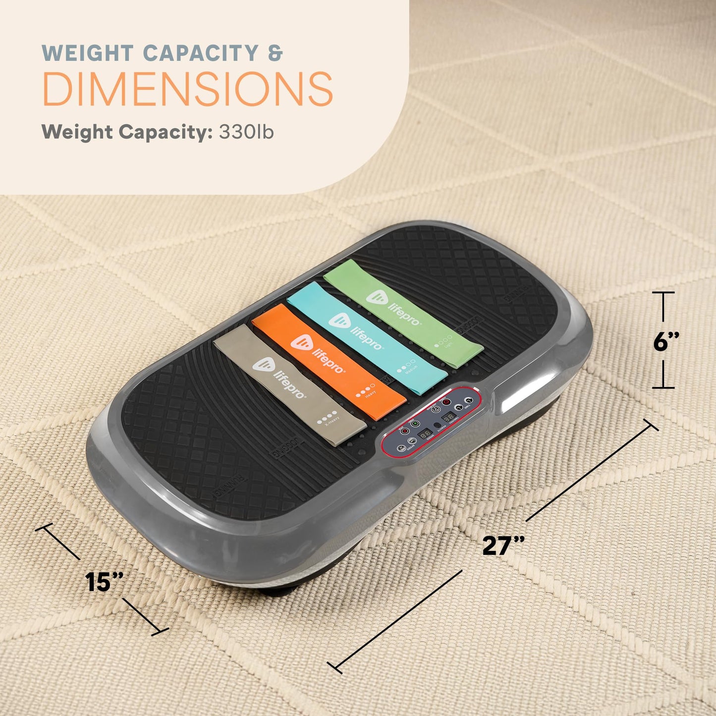 Lifepro Waver Vibration Plate Exercise Machine – High-Intensity Vibration for Muscle Activation, Full-Body Workout Vibrating Platform with Loop Bands, Fitness Equipment for Strength Toning & Fat Loss
