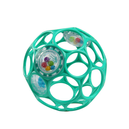 Bright Starts Oball Easy-Grasp Rattle BPA-Free Infant Toy in Teal, Age Newborn and up, 4 Inches - Medaid International