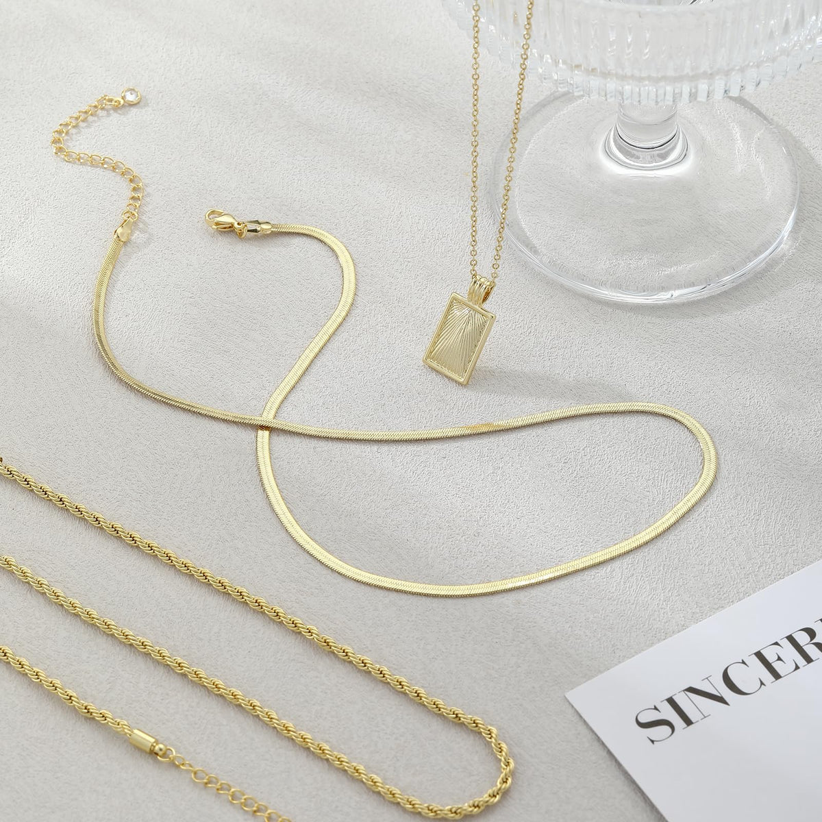 TERRIFI Layered Gold and Silver Necklaces for Women, Stackable 14K Real Gold Plated Silver Chain with Diamond Circle CZ Pendant, Trendy Jewelry Set for Layering and Gifting