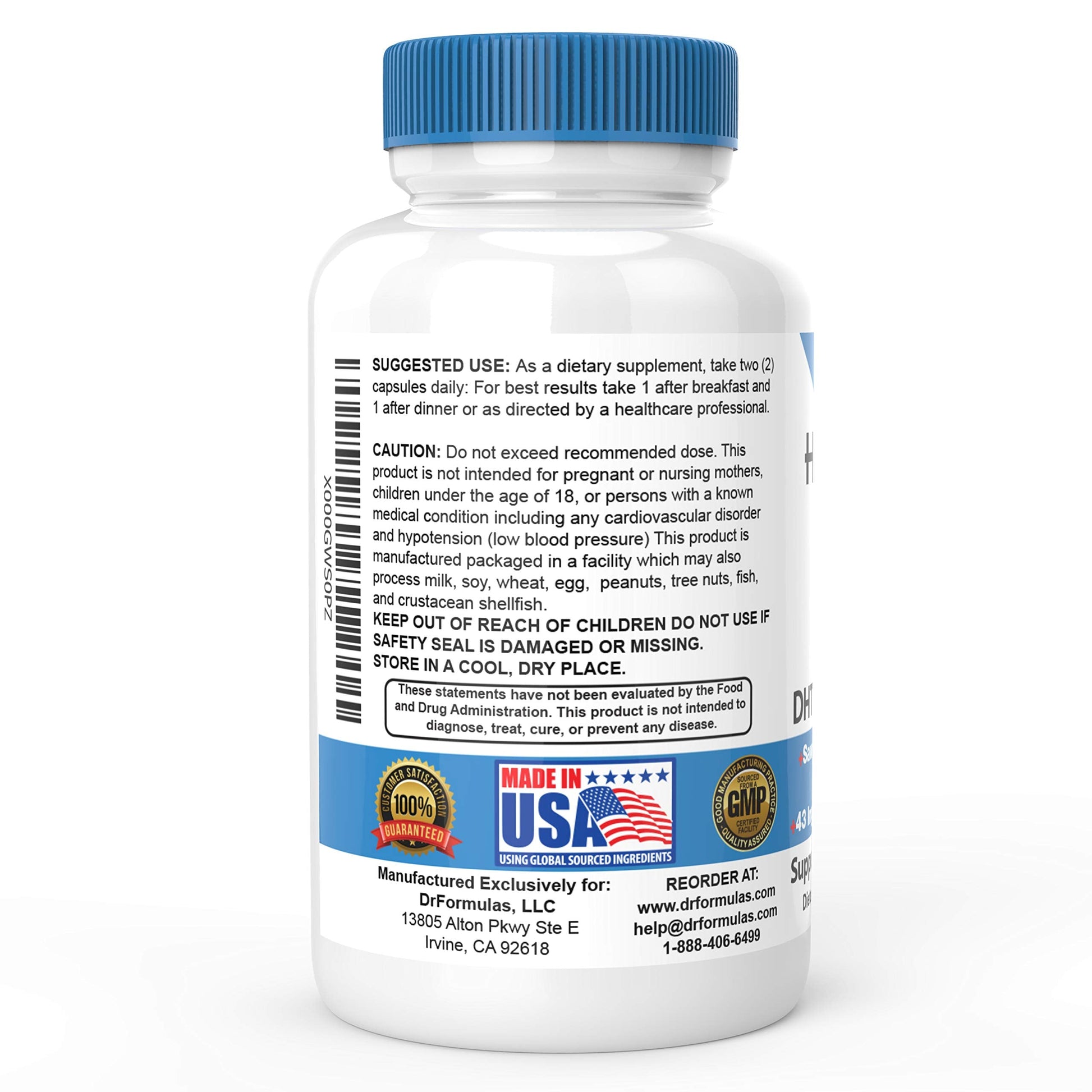 DrFormulas HairOmega DHT Blocker Biotin 5000 mcg Vitamins for Hair Growth Supplement | Hair Loss Pills for Women and Men, 30 Day Supply - Medaid International