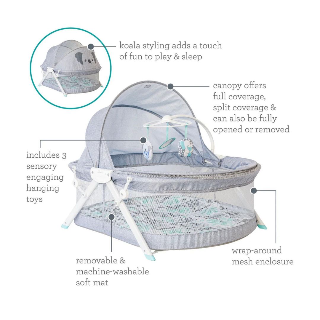 Infantino Sweet Dreams Fold & Go Bedside Bassinet (Grey)
