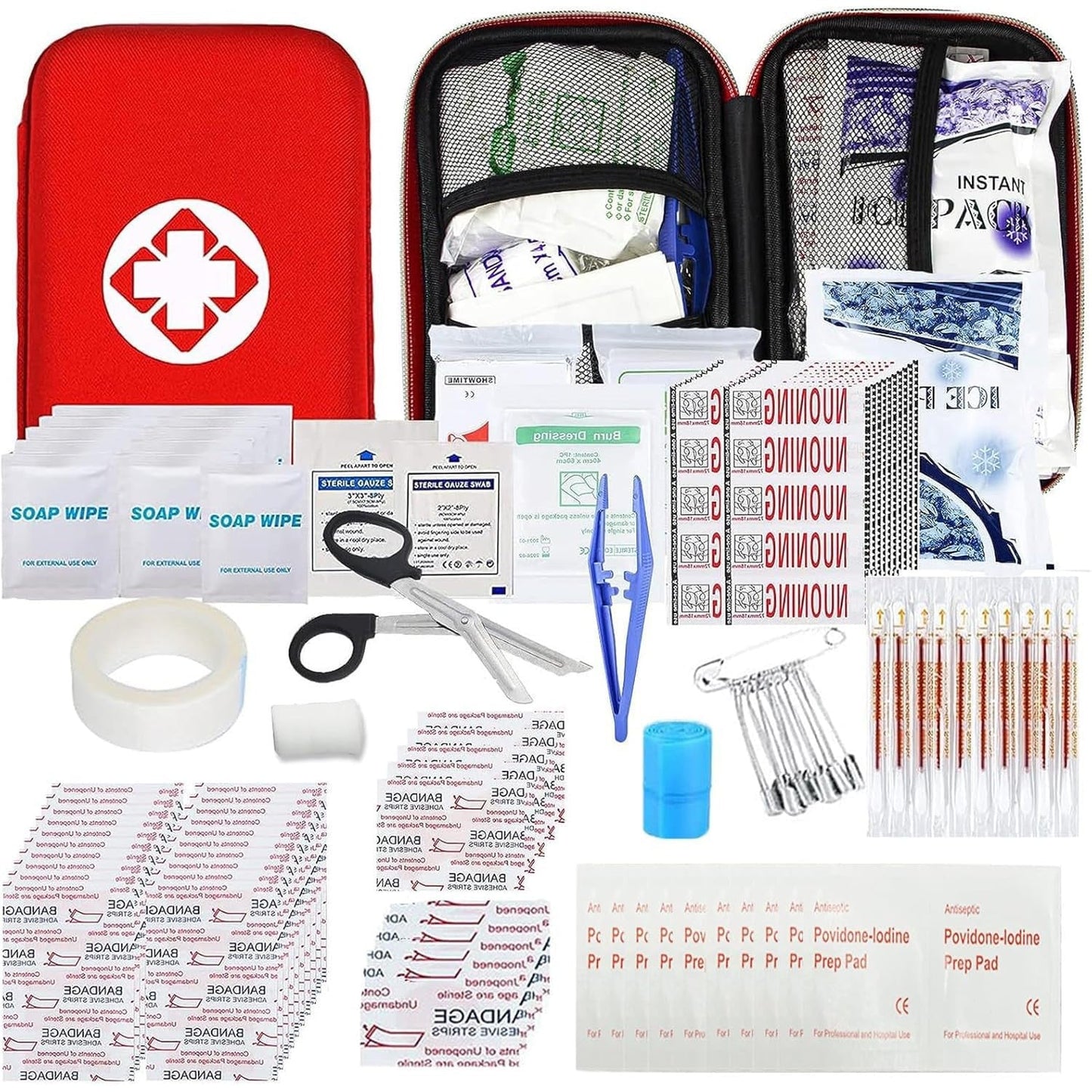 Car First Aid Kits 275Pcs Survival Gear Home Travel Size Small Emergency Kit Tactical Hiking EVA Camping Essentials Backpack Sports Office Boat Urgent Accident