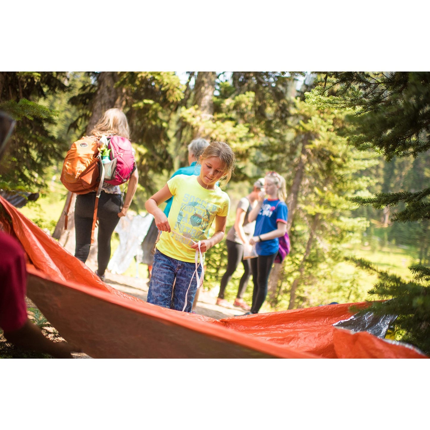 Survive Outdoors Longer 90% Heat Reflective Emergency Blanket - Polyethylene Rescue Blanket - Disaster Preparedness or Outdoor Survival Kit - Waterproof & Windproof - 56" x 84", 5.9 oz, Orange, 4 Pack