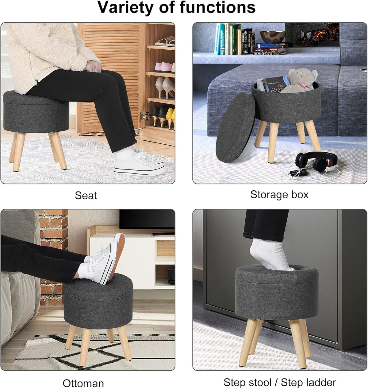 WOLTU Storage Ottoman Chair Stool (SH63RS)