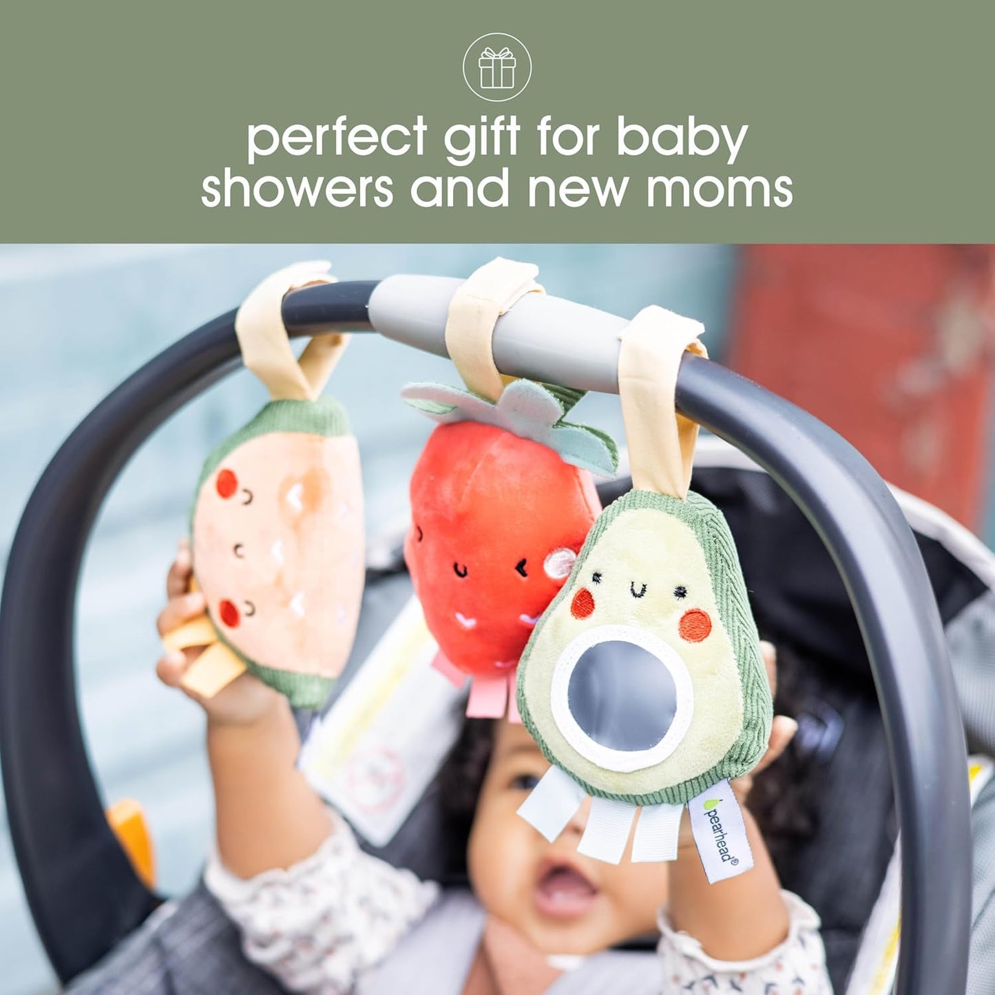 Pearhead - Stroller Toy Set Of 3  Fruits