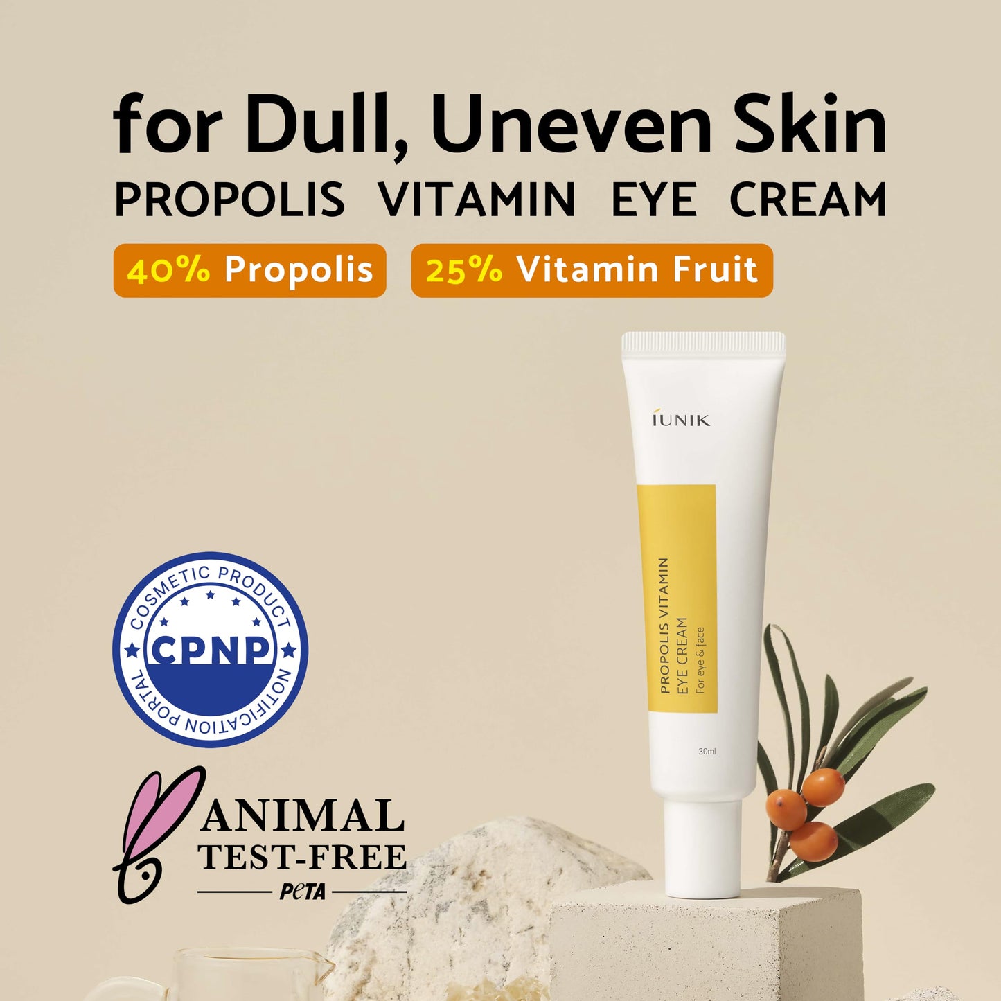 iUNIK Tea Tree Relief Facial Serum & Propolis Vitamin C Face and Eye Cream Non-sticky Non-greasy Acne Redness Irritation Dullness Dark Spots Care Oily Sensitive Skin Vegan Korean Skincare - Medaid International