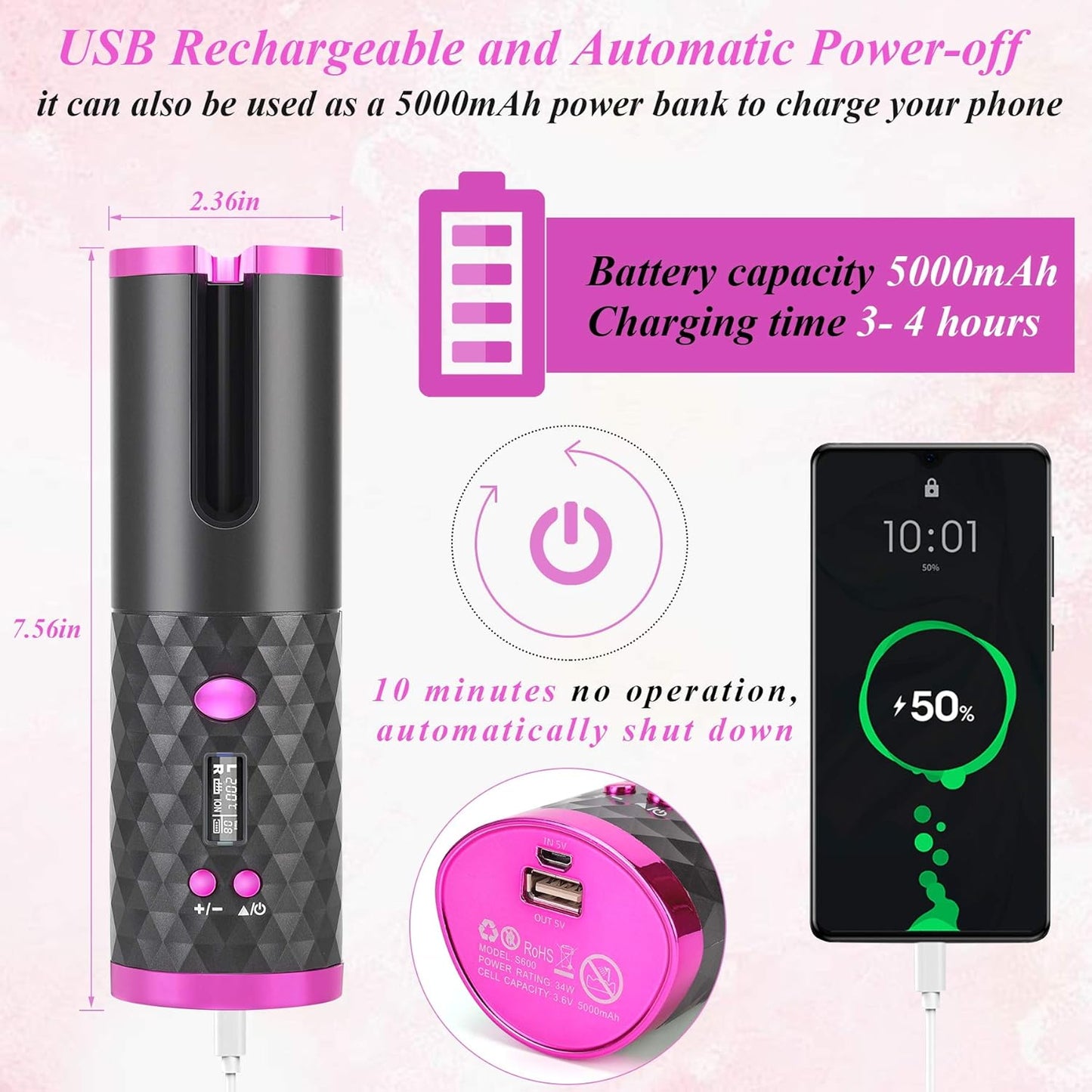 Wireless Auto hair curler - Medaid
