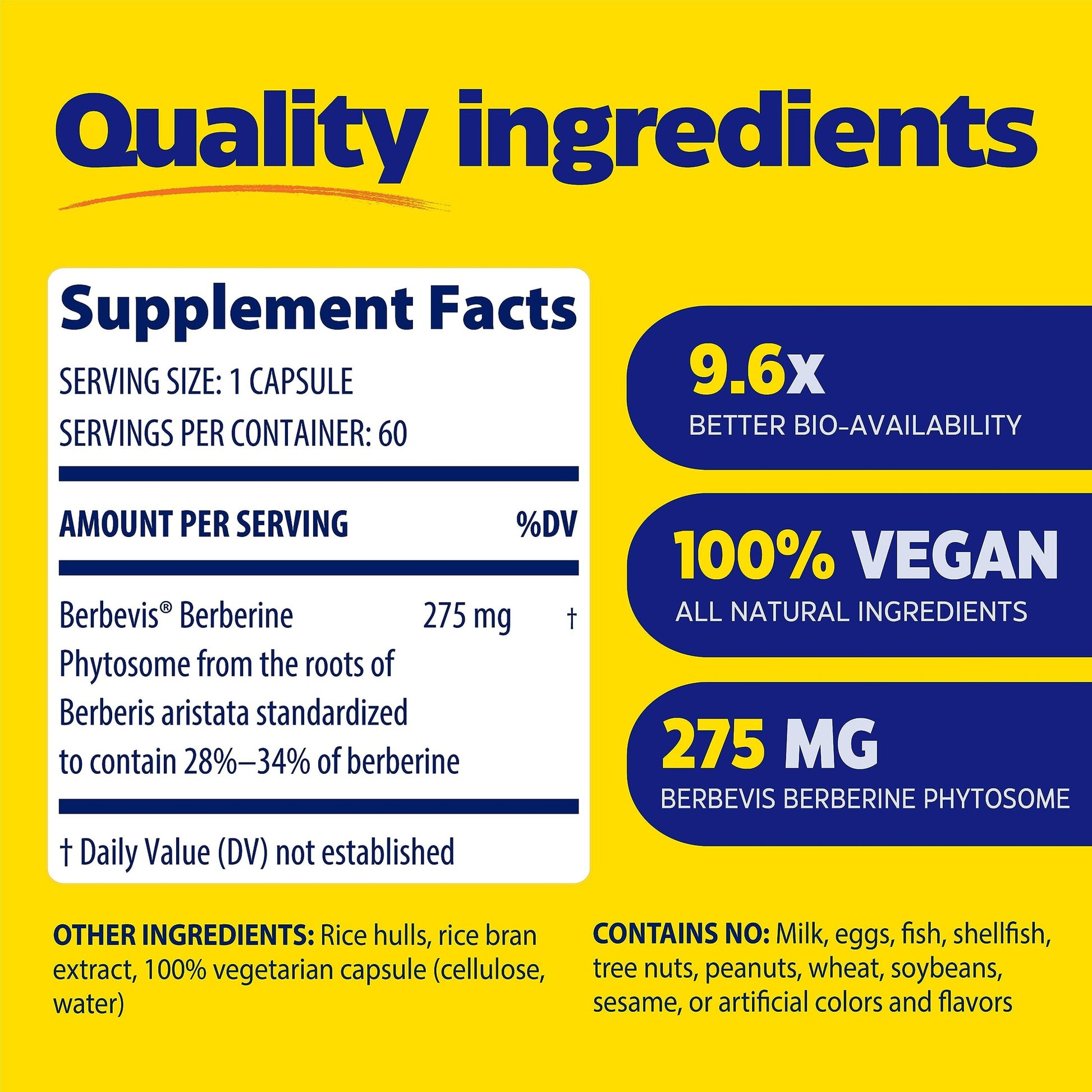 Enzymedica, Berberine Phytosome, 9.6X Better Bioavailability, High Potency Natural Vegan Dietary Supplement for Metabolic Support, 60 Capsules - Medaid International