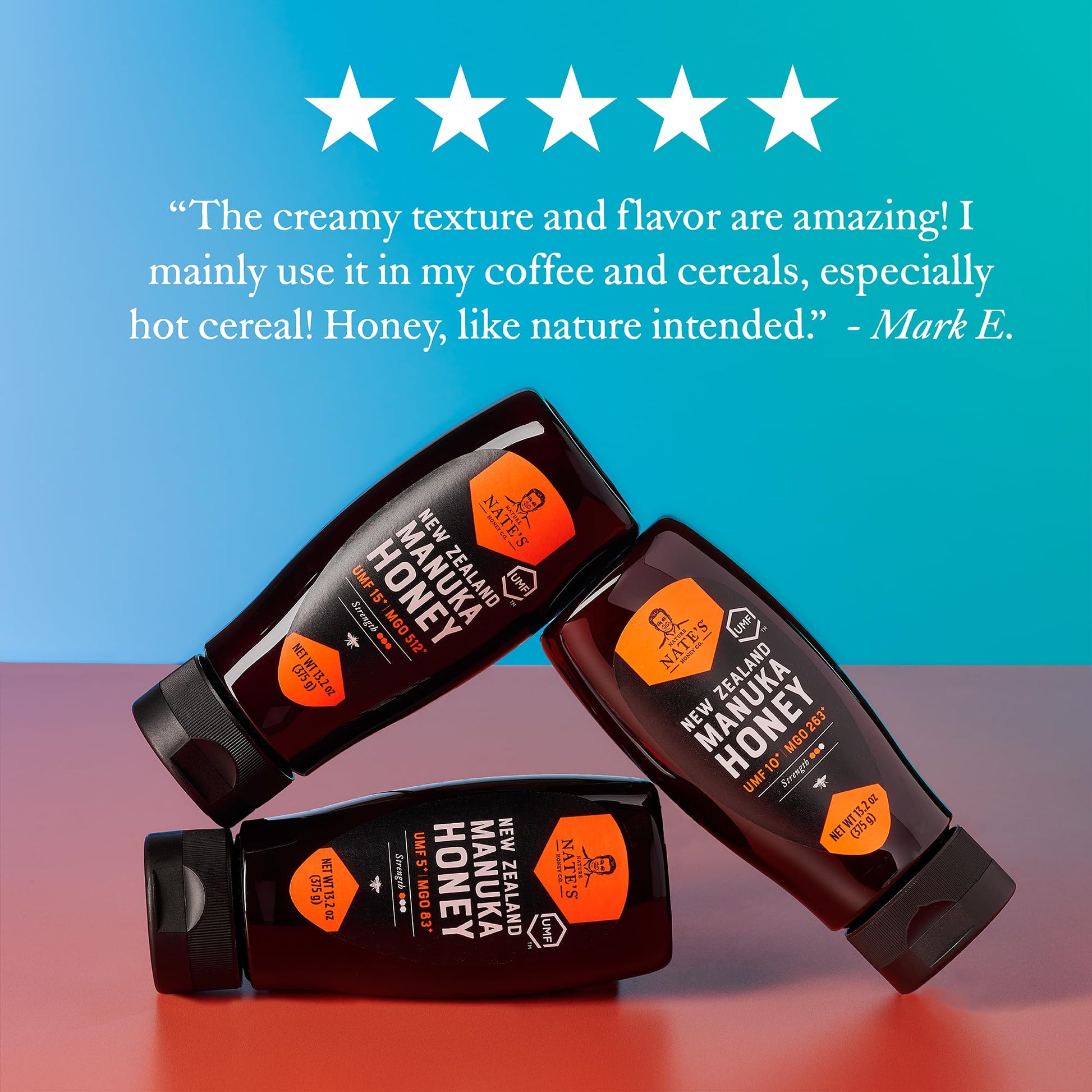 Nate's Raw Manuka Honey New Zealand MGO 512+ | UMF Certified 15+ | 13.2 oz Squeeze Bottle - Medaid International