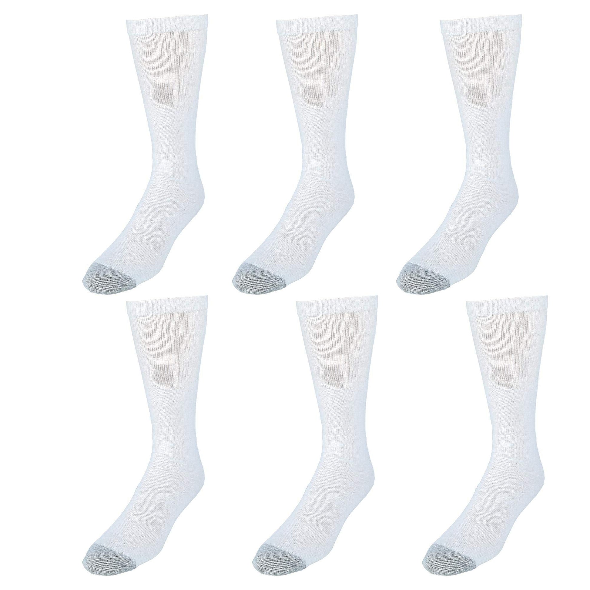 Hanes mens White Cushioned Over the Calf 6 Pack Pair athletic socks, White, 6-14 US - Medaid International