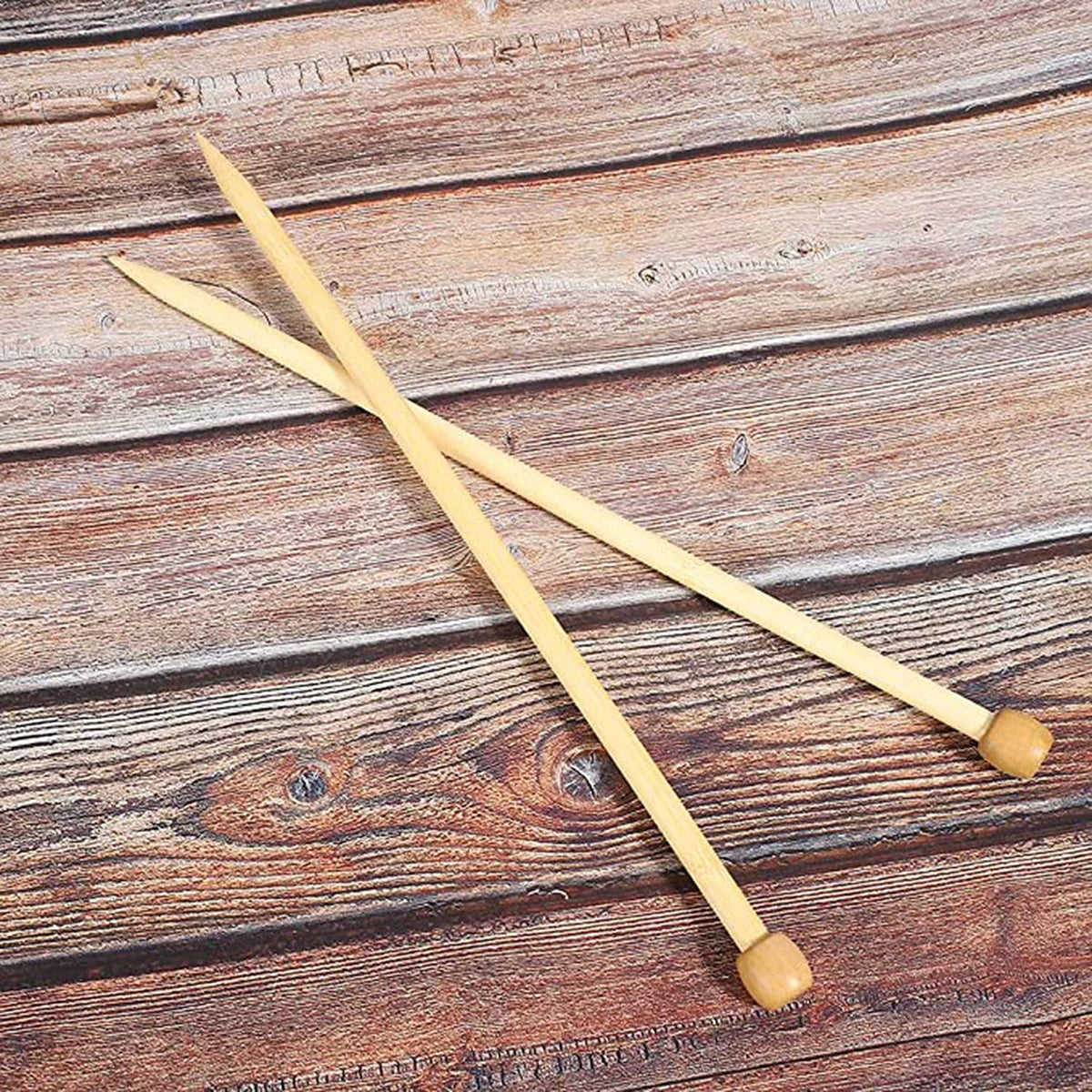 KASTWAVE Premium Portable Wooden Knitting Needles Set - 2Pcs 12mm Single Point Tools for Easy DIY Sweater & Scarf Crafting, Perfect for Beginners & Experts