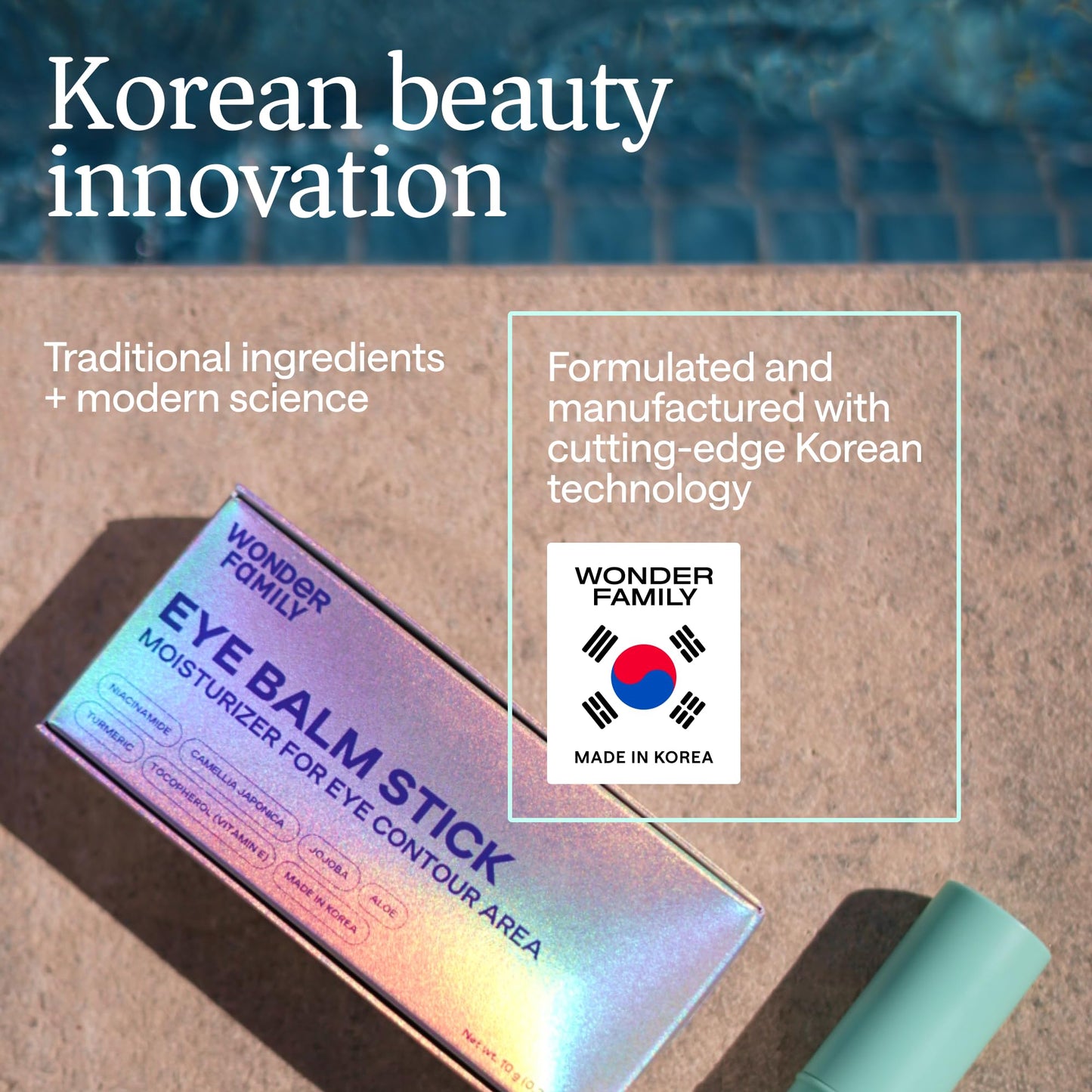 Korean Under Eye Balm Stick - Hydrating Eye Cream for Dark Circles and Puffiness, Wrinkles and Fine Lines - Lightweight Alternative to Serum - Moisturizing Korean Skin Care with Niacinamide, Vitamin E - Medaid International
