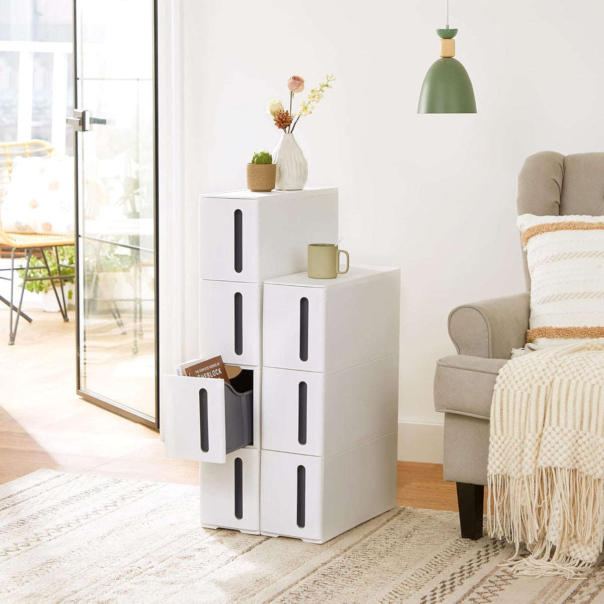 SONGMICS Storage Tower on Wheels KFR008G01