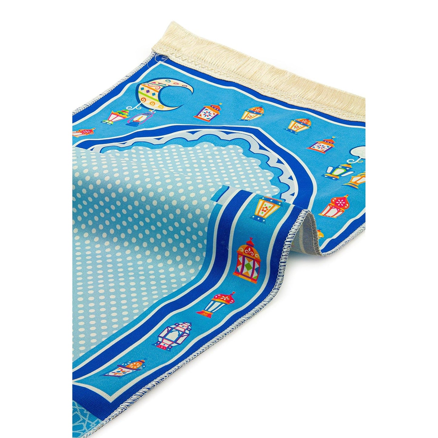 ihvan online, Muslim Prayer Rug for Kid, Islamic Gifts Praying Mat for Kids, Kids Prayer Mat, Design Janamaz Sajadah, Soft Salah Mats Carpet for Kid, Travel Praying Rug, Patterned Blue-2 - Medaid International