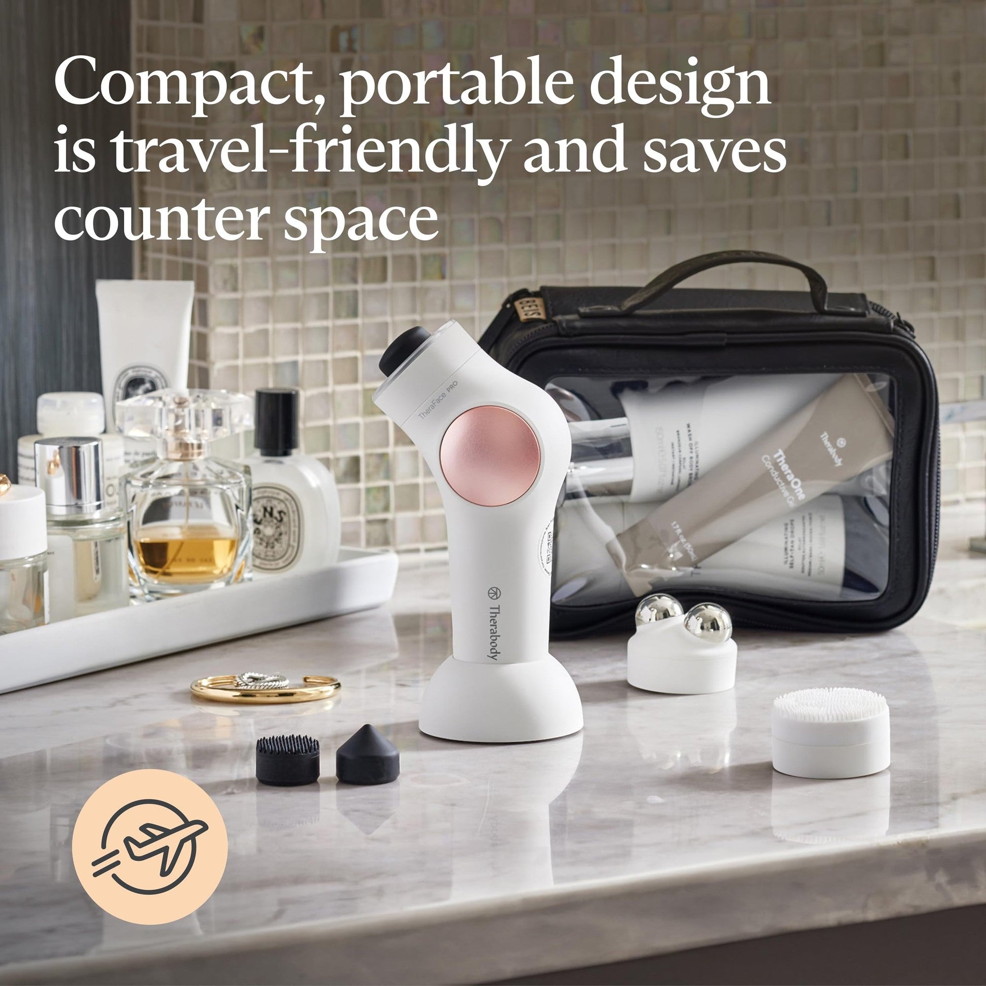 TheraFace Therabody TheraFace PRO - Microcurrent Facial Device, 8-in-1 Compact Face Massager&Facial Sculpting Tool with Light Therapy for Skin Tightening, Anti Wrinkle, Anti Aging & Skin Care (White) - Medaid International