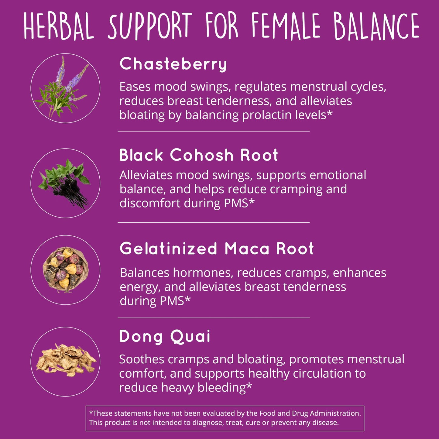 Hormone Balance for Women – PMS Support Supplement, Menopause & Perimenopause | Bloating Relief, Menstrual Cramp, Mood, PMDD | Chasteberry Supplements, Black Cohosh, Dong Quai | Vegan, Non-GMO, 60 Ct - Medaid International