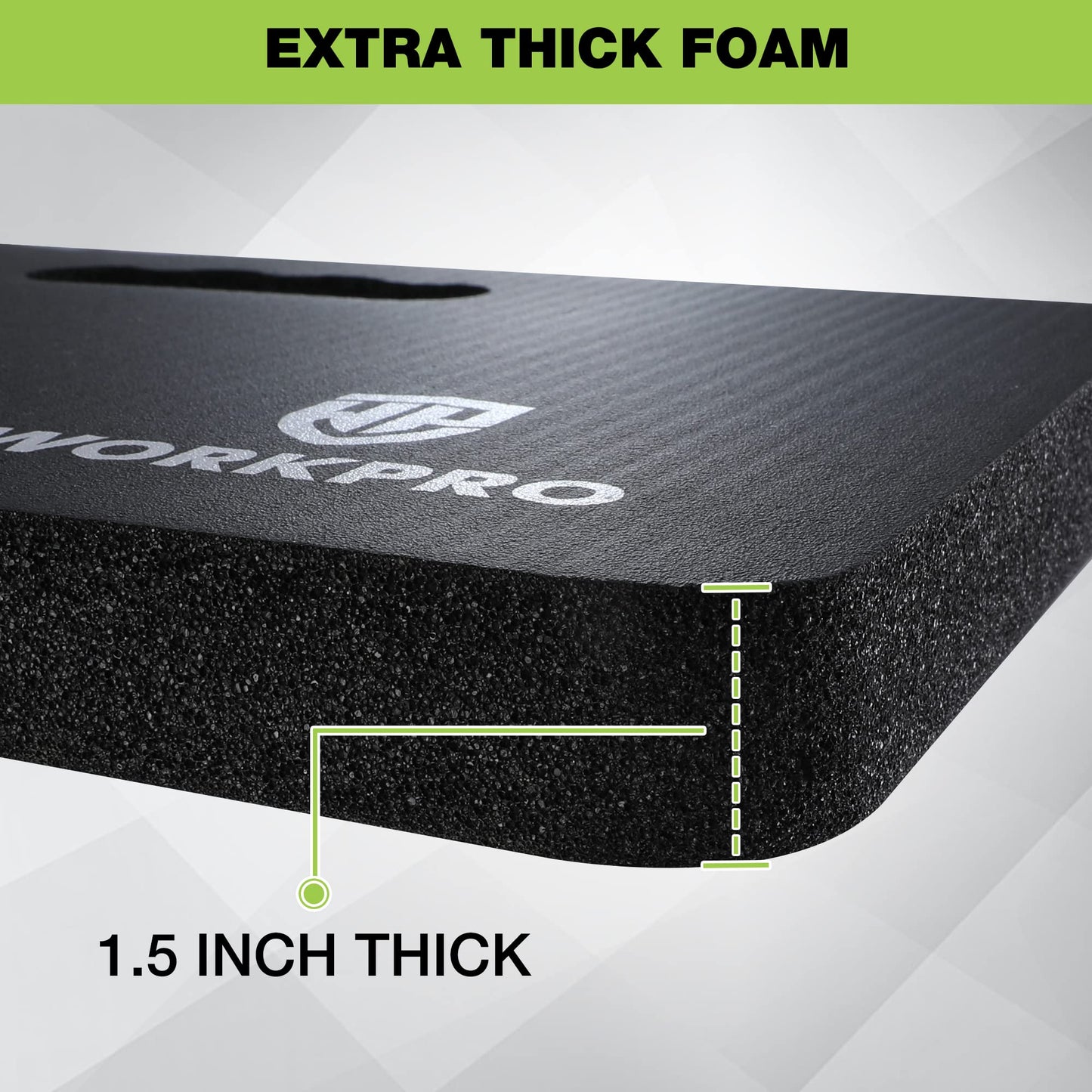 WORKPRO Extra Thick Kneeling Pad, Soft Foam Cushioning for Knee, Large Foam Kneeler Mat for Gardening, Bathing Baby, Workout Supplies, 17.5 x 11 x 1.5 in, Black - Medaid International