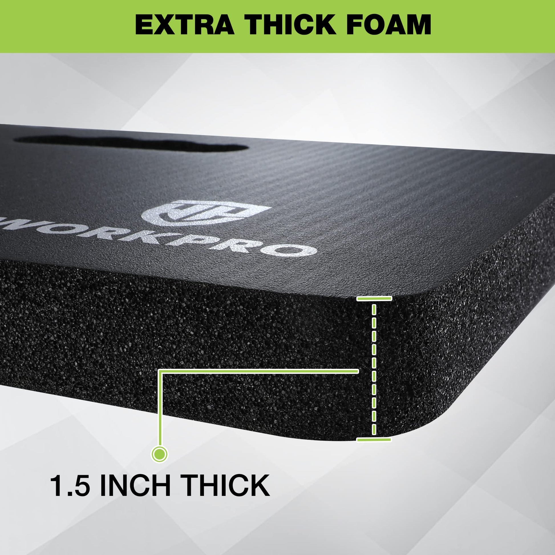 WORKPRO Extra Thick Kneeling Pad, Soft Foam Cushioning for Knee, Large Foam Kneeler Mat for Gardening, Bathing Baby, Workout Supplies, 17.5 x 11 x 1.5 in, Black - Medaid International