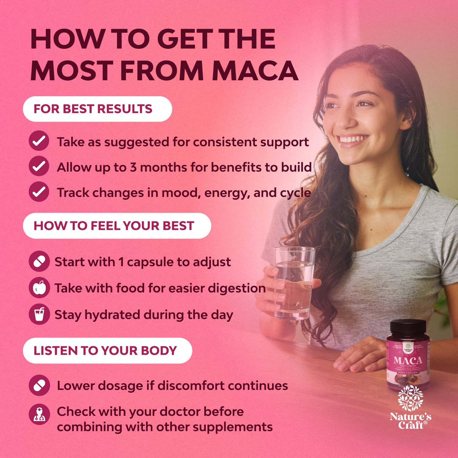 Organic Maca Root Capsules for Women - Potent Herbal Supplement with Female Enhancing Blend of Red Yellow & Black Maca Root - Non-GMO Certified Vegan and Gluten-Free with No Artificial Colors - 120ct - Medaid International