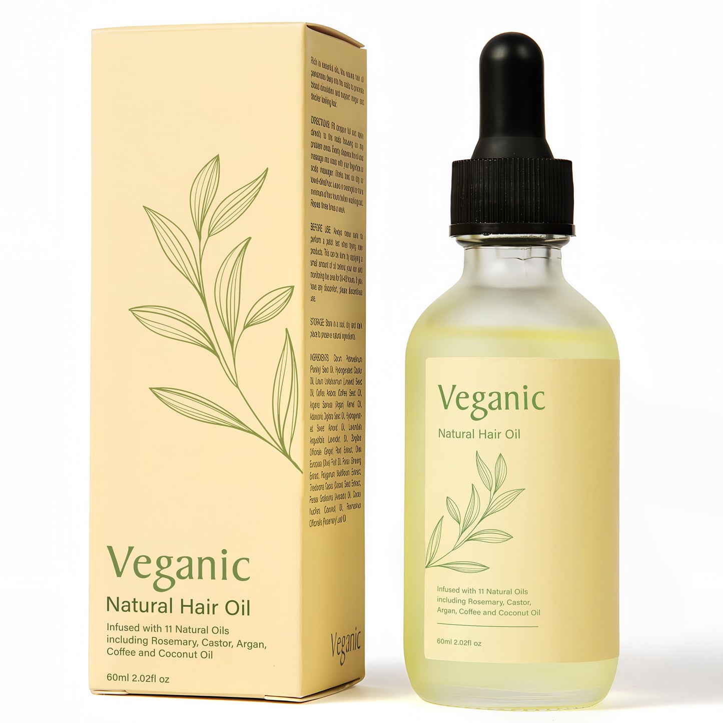 Veganic Natural Hair Growth Oil for Women infused with 10 Premium Botanic Oils plus Organic Rosemary Oil for Hair Growth | Salon-Grade Volumizing & Nourishment | Non-GMO Verified | 30-Day Supply - Medaid International