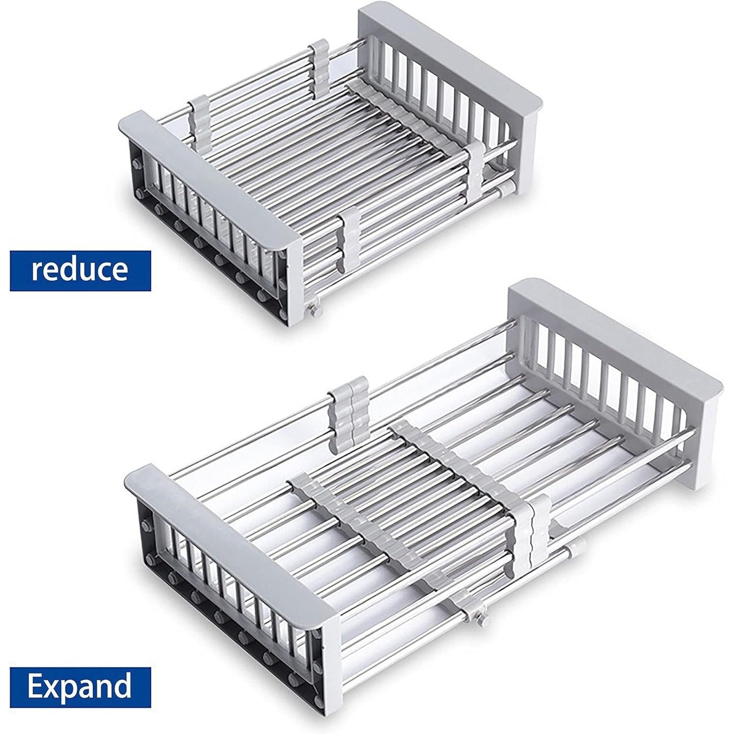 Expandable Stainless Steel Dish Drainer Rack