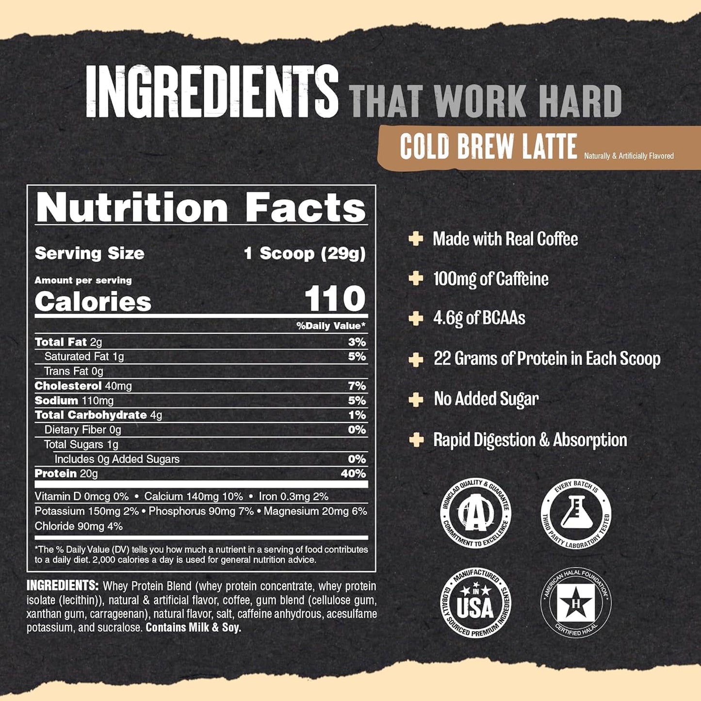 Animal 100% Whey Protein Powder Sampler Pack & Shaker Bottle – Real Instant Iced Coffee Whey + 20g of Protein, 120mg of Caffeine Meal Replacement with BCAA – Cold Brew Latte, 3 Single-Serving Packets - Medaid International