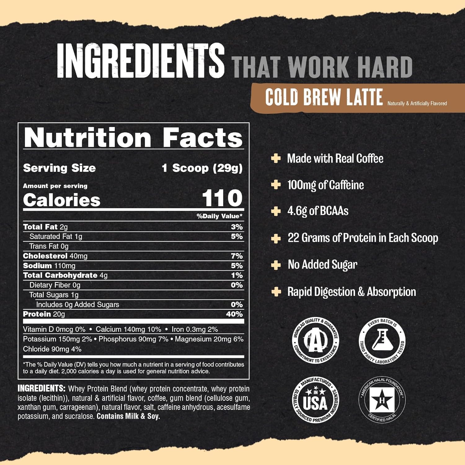 Animal 100% Whey Protein Powder Sampler Pack & Shaker Bottle – Real Instant Iced Coffee Whey + 20g of Protein, 120mg of Caffeine Meal Replacement with BCAA – Cold Brew Latte, 3 Single-Serving Packets - Medaid International