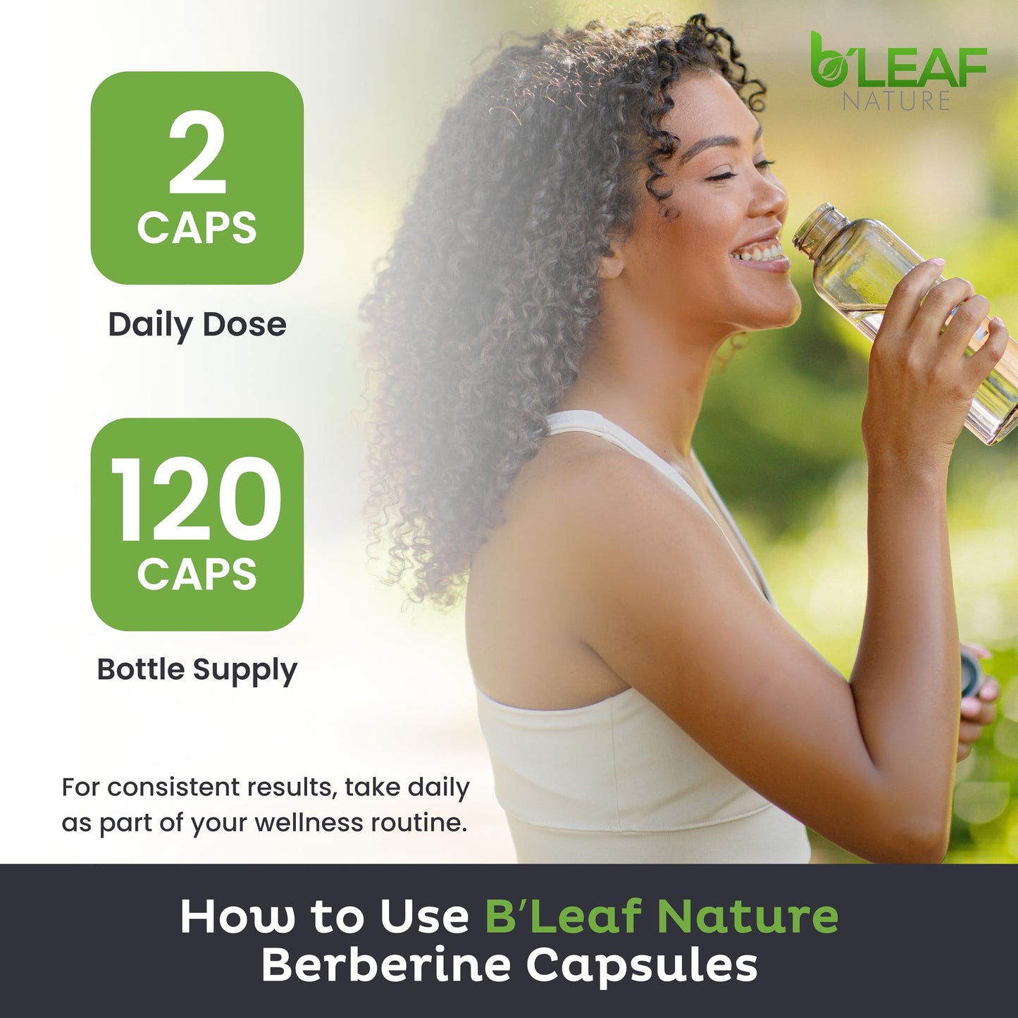 B’Leaf Nature Berberine Phytosome, 120 Capsules – 1100mg Berberine Supplement for Metabolic and Cardiovascular Support – Vegan, Gluten-Free, Non-GMO Berberine Phytosome Capsules for Immune Wellness - Medaid International