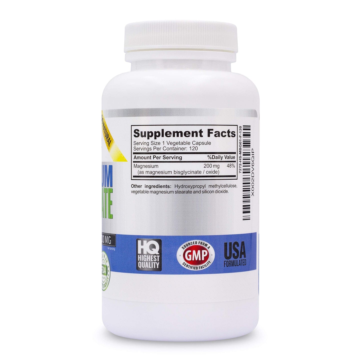 Magnesium Bisglycinate 200mg 100% Chelated - Max Absorption & Bioavailability, Fully Reacted & Buffered, No Laxative Effect - Sleep, Energy, Leg Cramps, Headaches - Non-GMO - Medaid International