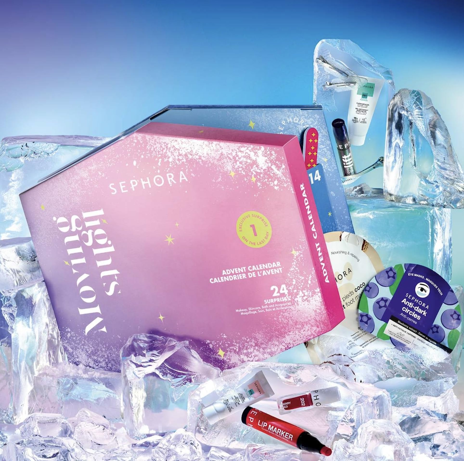 Sephora Advent Calendar 2024 - Moving Lights Advent Calendar - 24 Surprises, Including Make-up, Care, Bathroom Products or Accessories - Medaid International