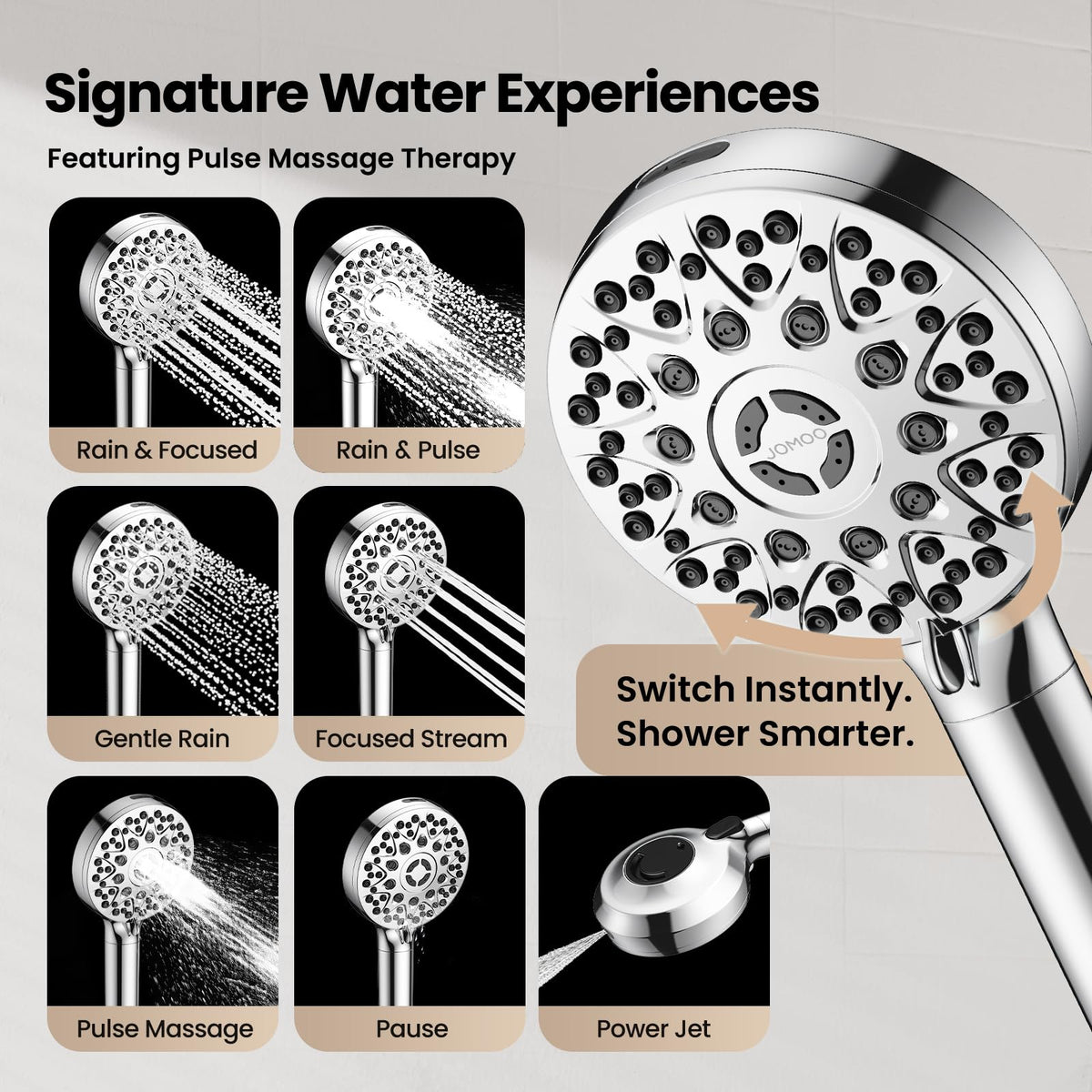 JOMOO Magnetic Shower Head with Handheld, Filtered, High Pressure, 7 Modes