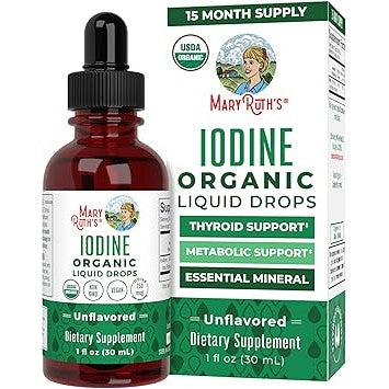 Iodine Supplement Drops by MaryRuth's, Organic for Hormone and Weight Support, Promotes Optimal Thyroid Health, 1 Year Supply, 1 Fl Oz