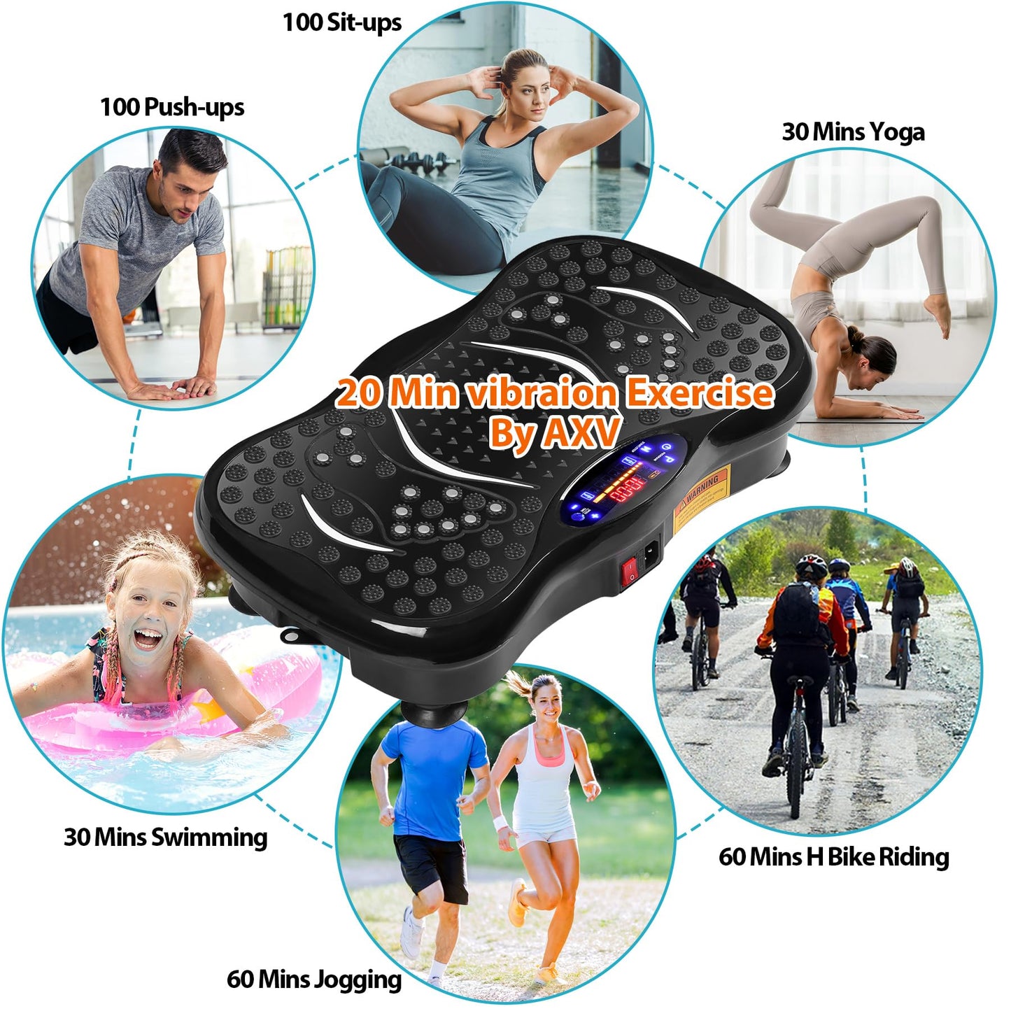 LEMY Mini Vibration Plate Machine with Remote Control,120 Speed Levels and Loop Bands,Whole Body Workout Vibration Platform for Weight Loss,Lymphatic Drainage,Muscle Toning,Cellulite Reduction at Home
