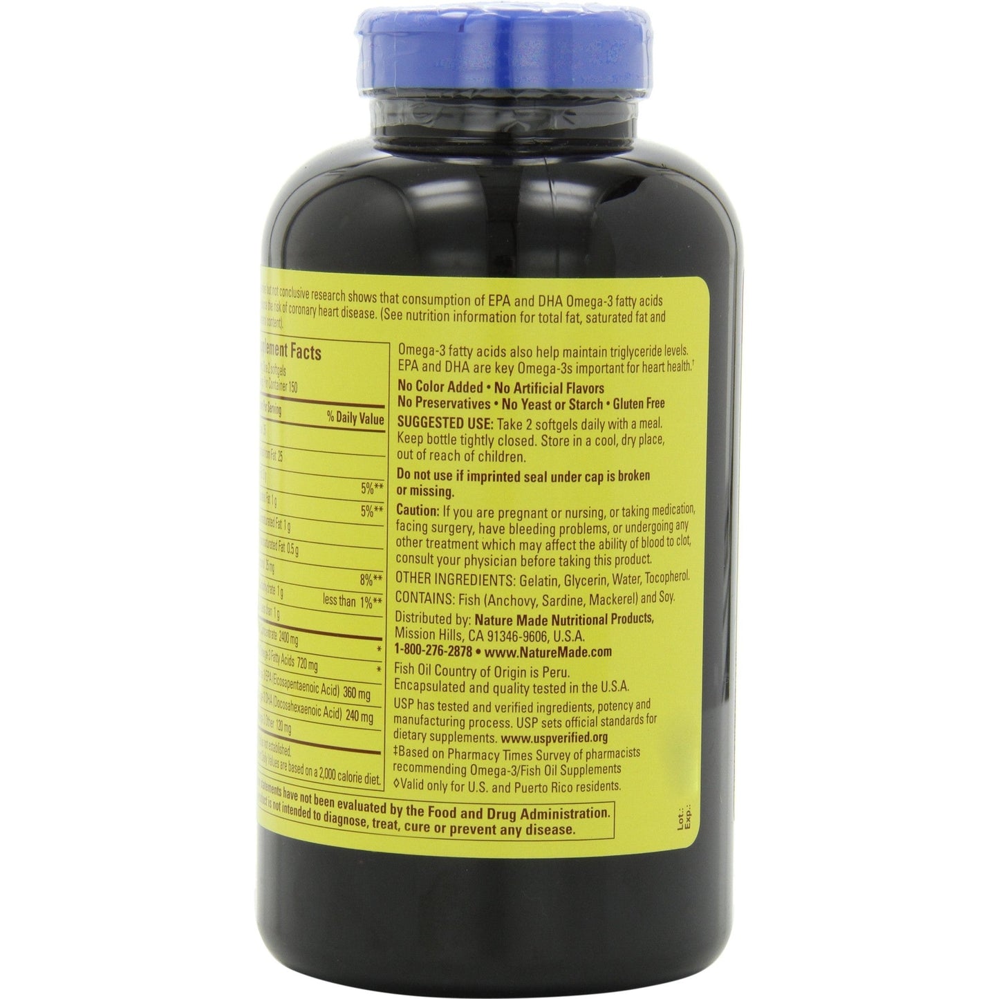 Nature Made 1200mg of Fish Oil, 2400 per Serving, 360mg of Omega-3, 300 Softgels, 300 Count (Pack of 1) - Medaid International