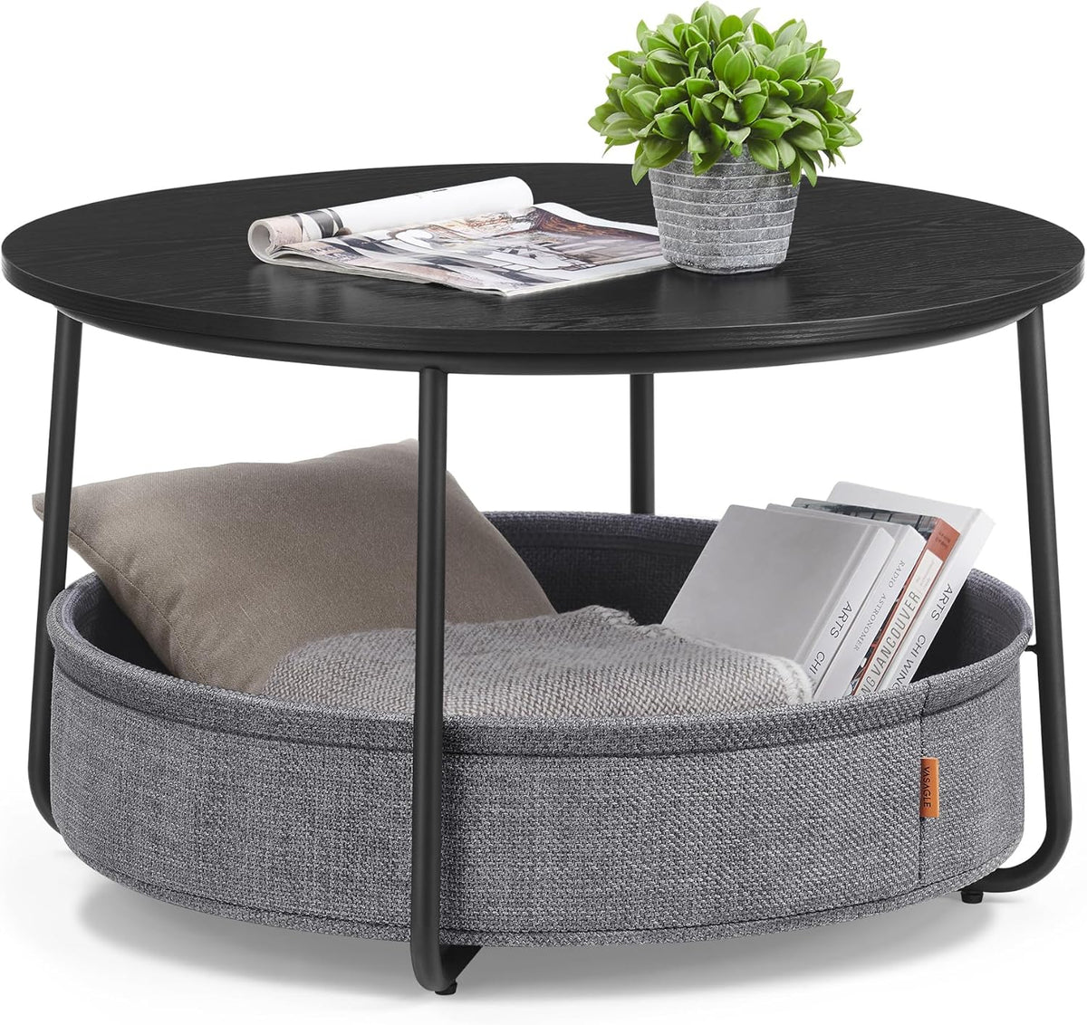 VASAGLE Round Coffee Table LCT244W10