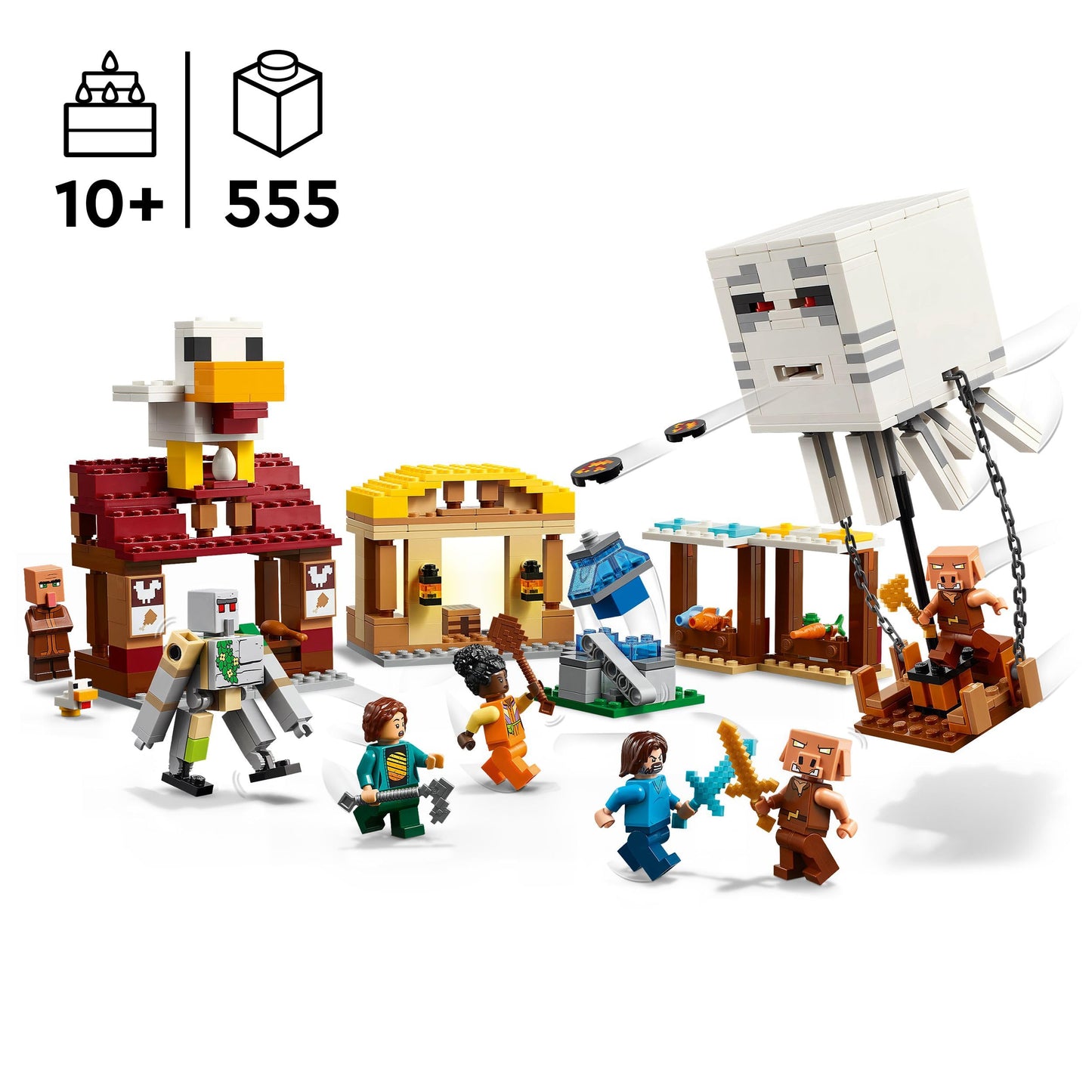 LEGO Minecraft 21273 Gust Village Assault Toy, Birthday Gift, Blocks, Boys, Girls, Children, 10, 11, 12 Years, Elementary School Students, Micra, Minecraft Game, Toy - Medaid International