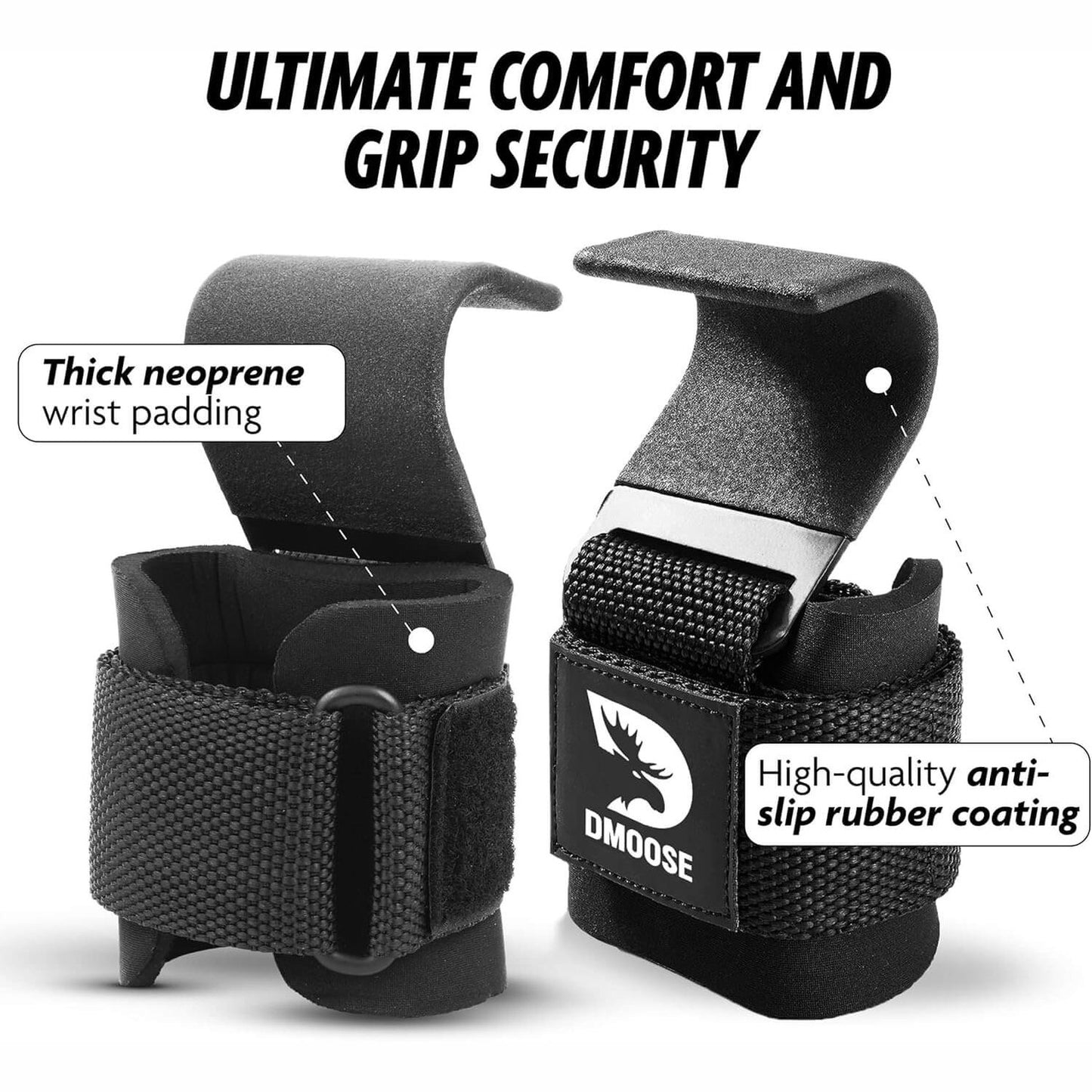 Lifting Hooks (pair) | Lift More Without Limiting Your Grip