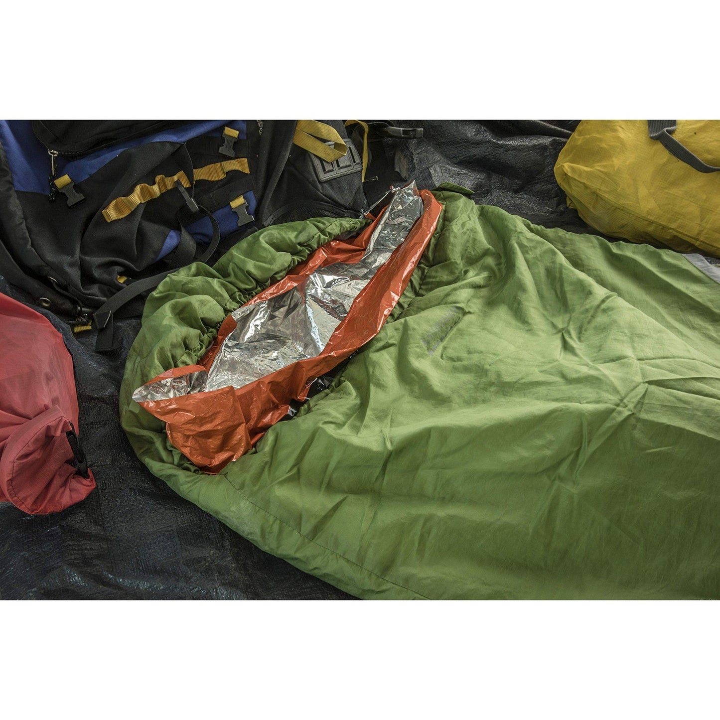 SE Survivor Series Orange Emergency Sleeping Bags with Drawstring Carrying Bags (2-Pack) - EB122OR-2