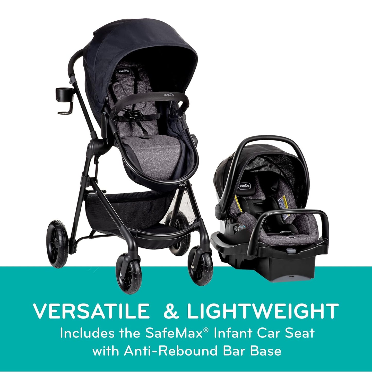 Evenflo® Pivot® Modular Travel System with LiteMax™ Infant Car Seat – Casual Gray