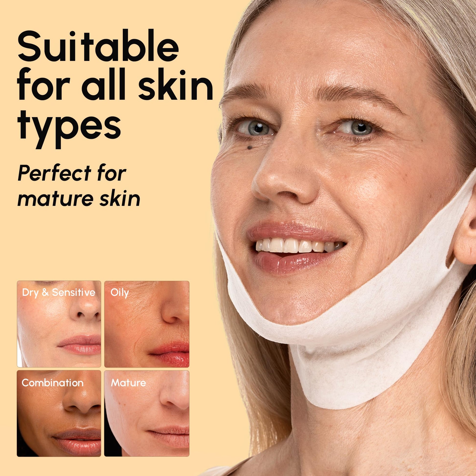 MAREE V Line Lifting Mask with 24K Gold – Deep Collagen Face Mask for Women – Jawline Shaper Mask with Retinol & Hyaluronic Acid – Neck Tightening & Firming - Double Chin Strap for Face Lift - Medaid International