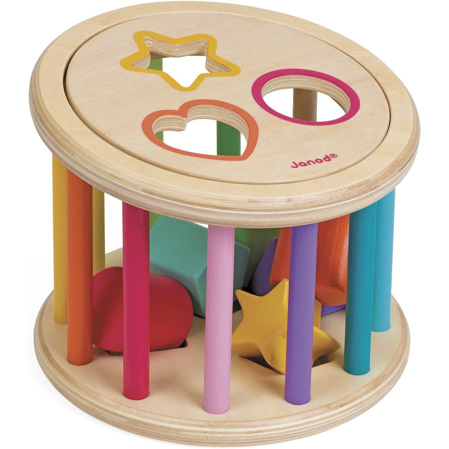 Janod - I wood Shape - Sorter Drum - Wooden