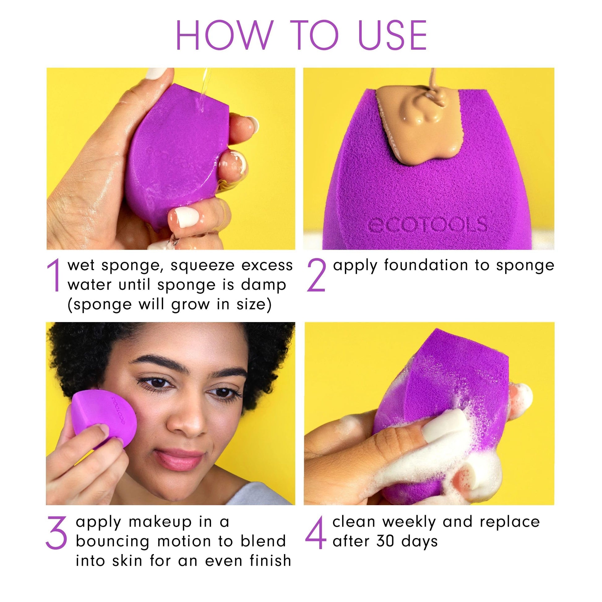 EcoTools Bioblender Makeup Sponge, Compostable Makeup Blender, For Liquid & Cream Foundation, Sustainable, Seamless Application, Eco-Friendly Beauty Sponge, Cruelty-Free & Latex Free, 1 Count - Medaid International