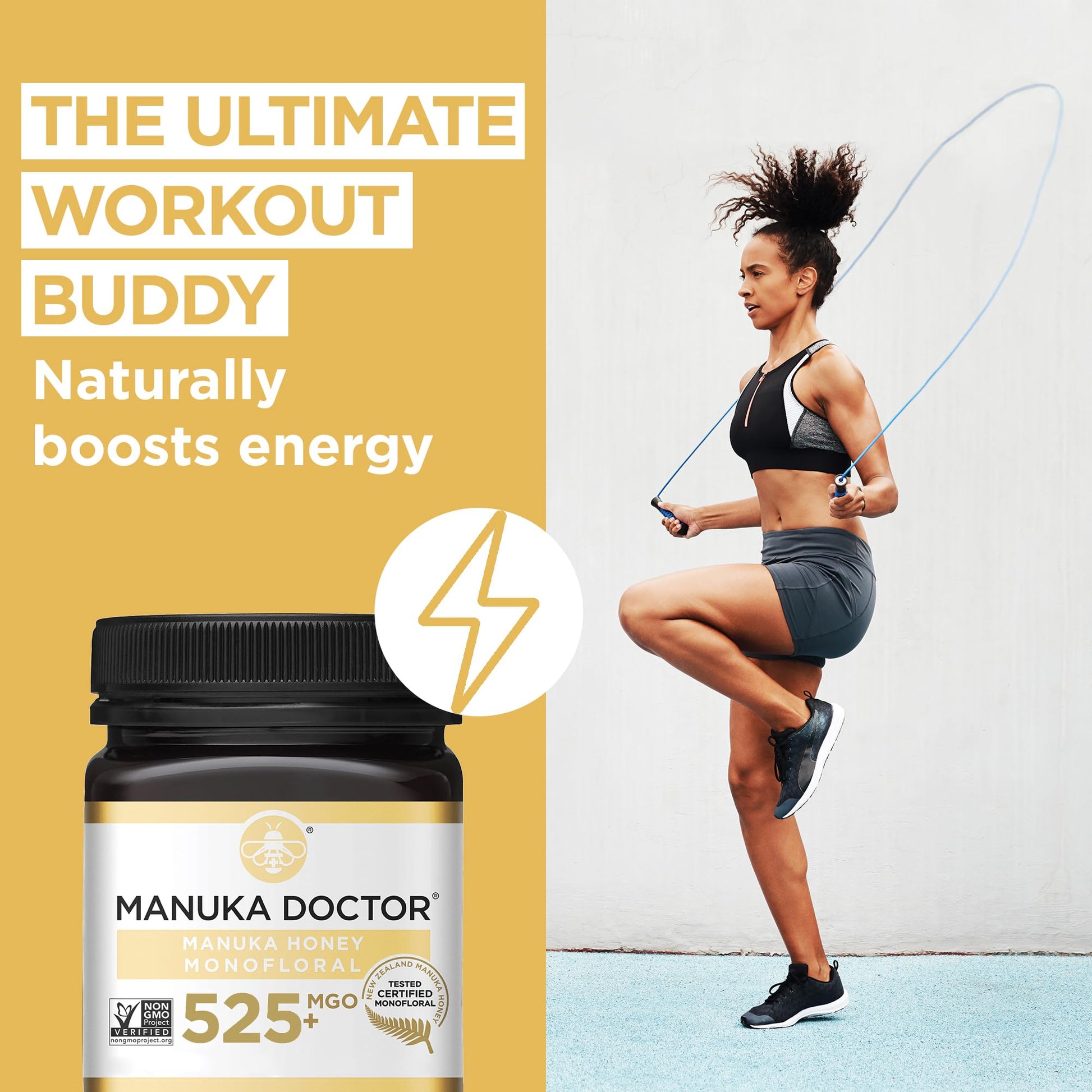 Manuka Doctor - MGO 525+ Manuka Honey Monofloral, 100% Pure New Zealand Honey. Certified. Guaranteed. Raw. Non-GMO (8.75 oz) - Medaid International