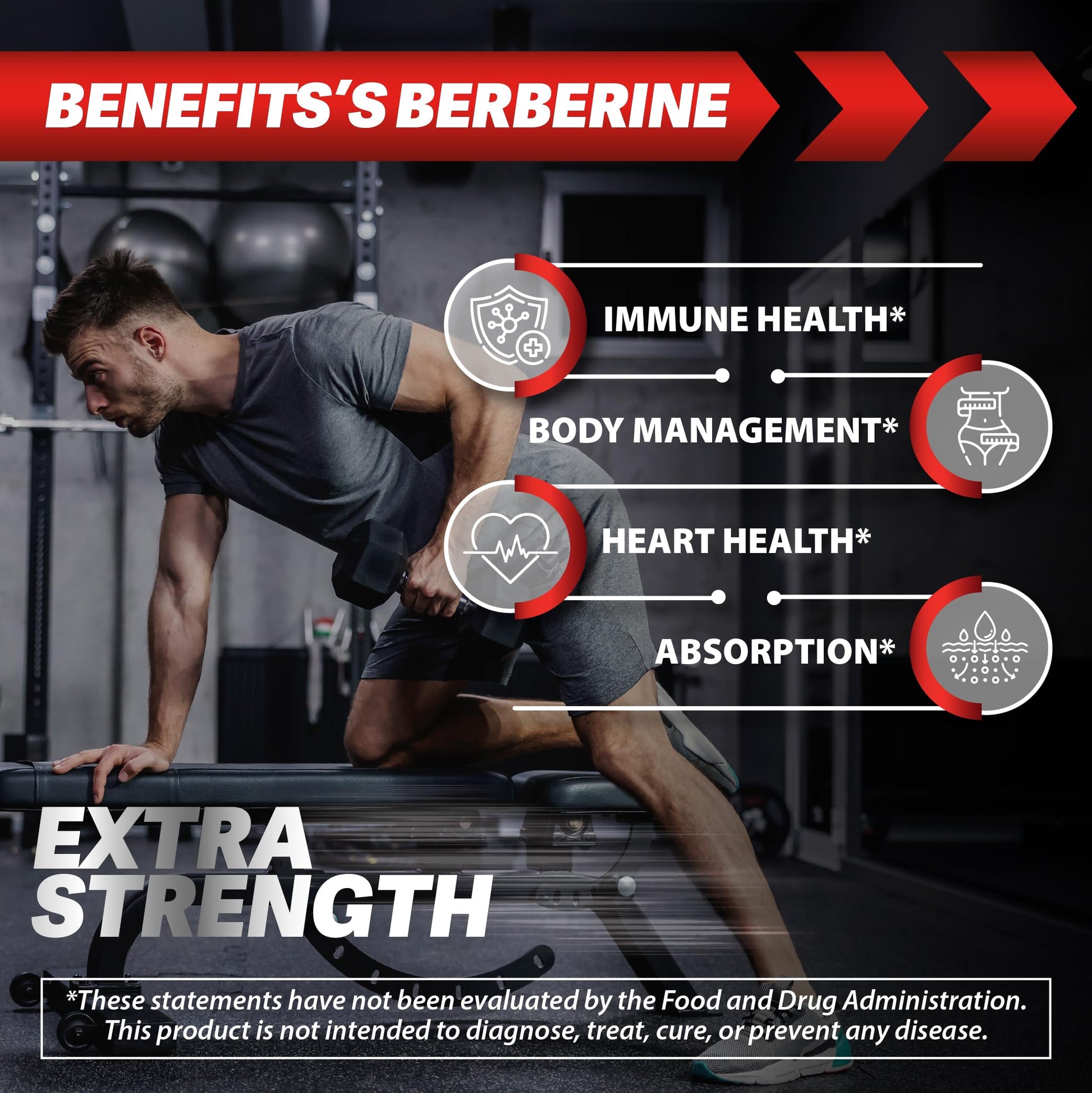 Berberine HCL Supplement 2000mg - Supports Immune System, Cardiovascular Health - Non GMO | Gluten Free - Medaid International