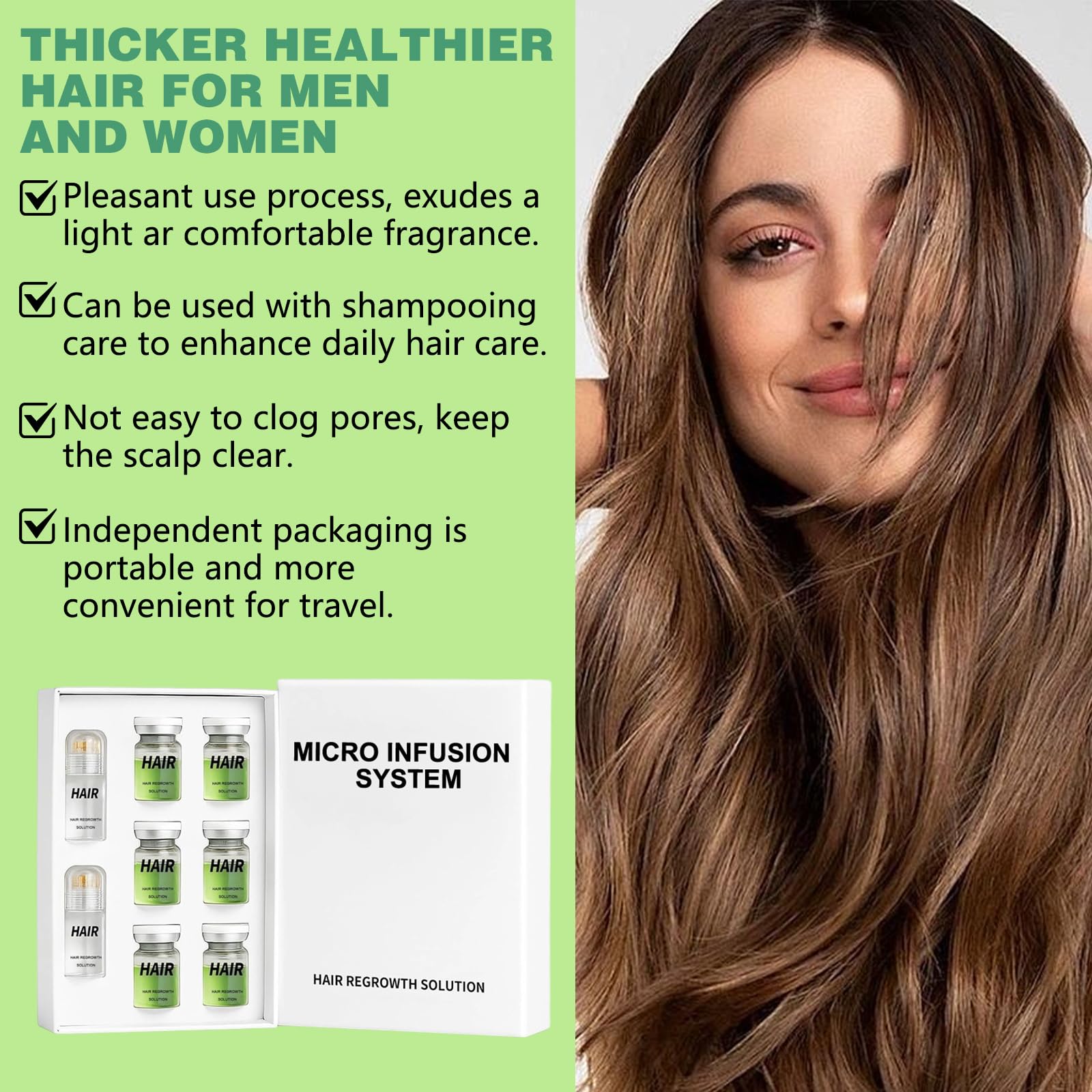 Hair Regrowth System, Advanced Hair Growth Treatment with Ginseng, Eclipta Prostrata, Peppermint Oil & Ginger Root,Hair Serum for Hair Growth,Hair Thickening Solution - Medaid International