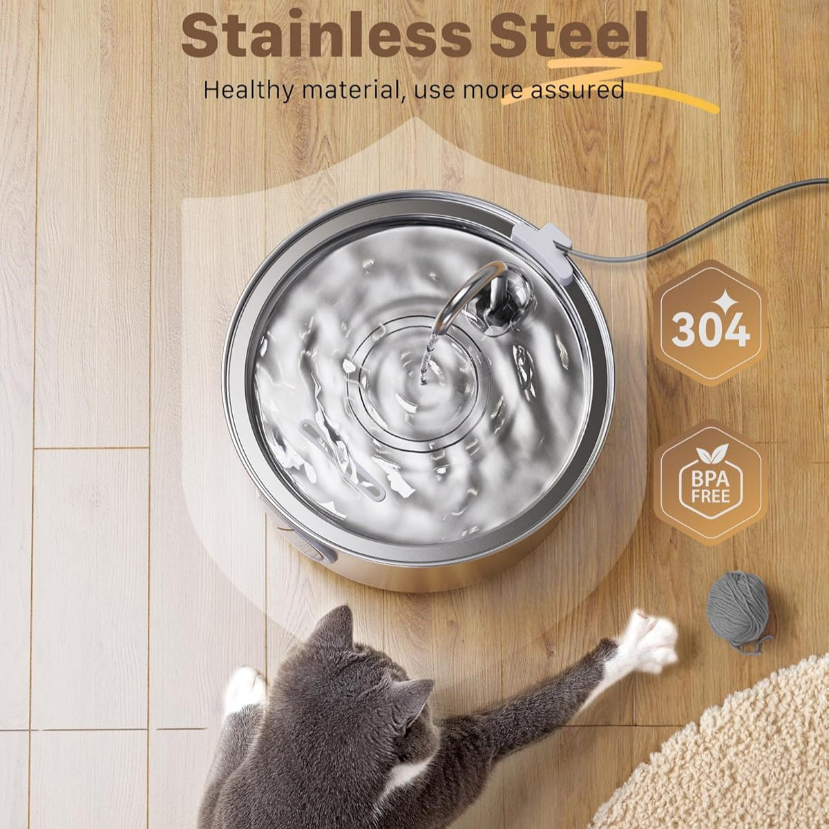 Stainless steel water fountain 3.2 L