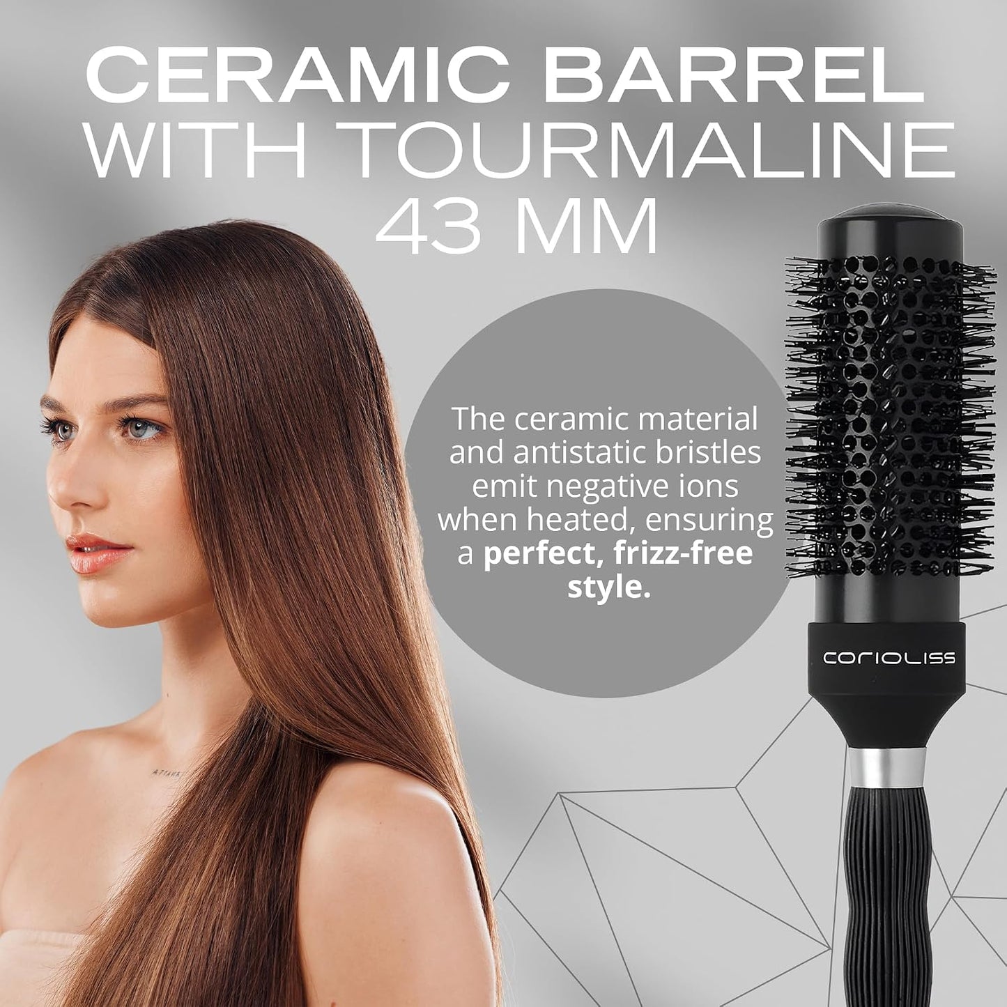 CORIOLISS | Hair Roller Brush for Women | Professional Hair Brush with Thermochromic Ceramic | Ideal for Short Hair and Precise Styling Works 43 MM