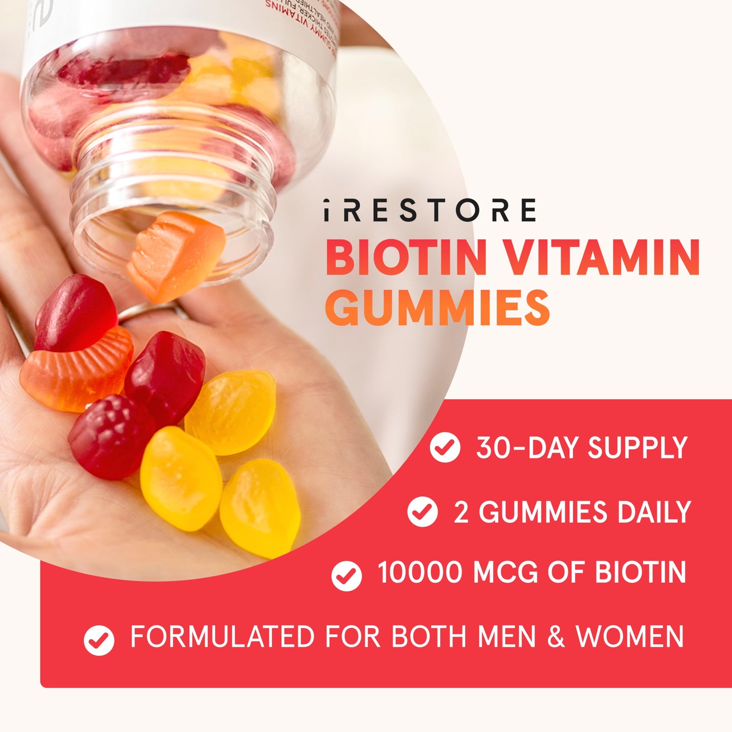 iRestore Stronger Strands Bundle: Biotin Gummies + Essential Hair Device - Medaid International